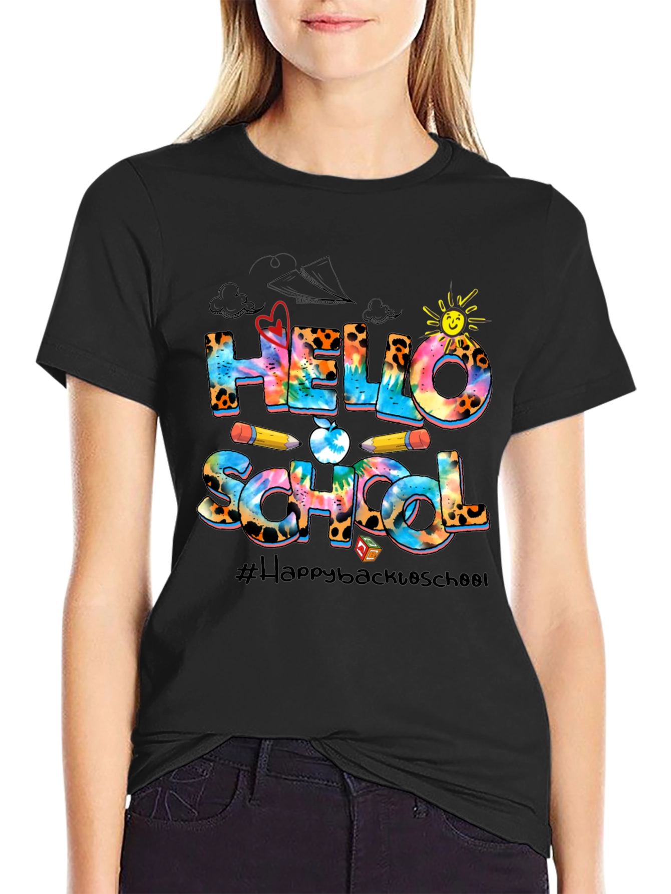 Hello School Graphic T-Shirt Back To School