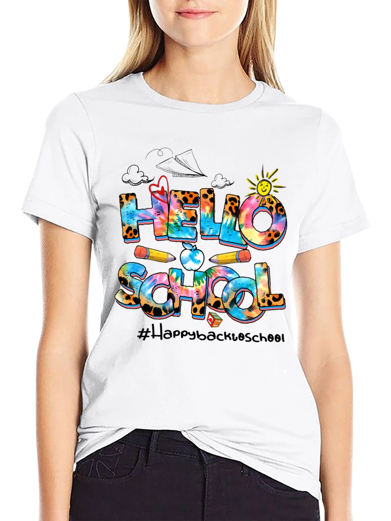 Hello School Graphic T-Shirt Back To School