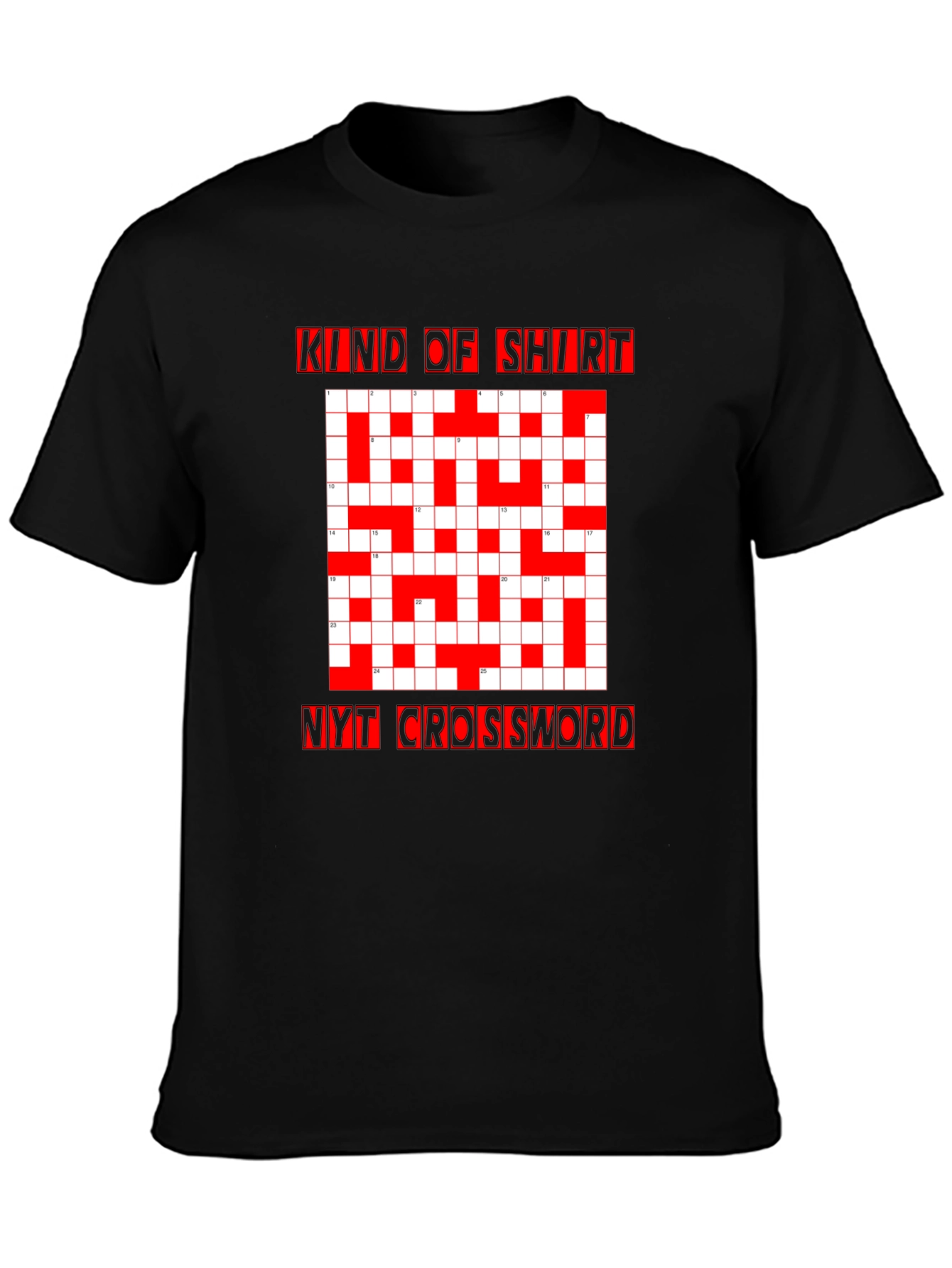 Kind of Shirt NYT Crossword Black Tee