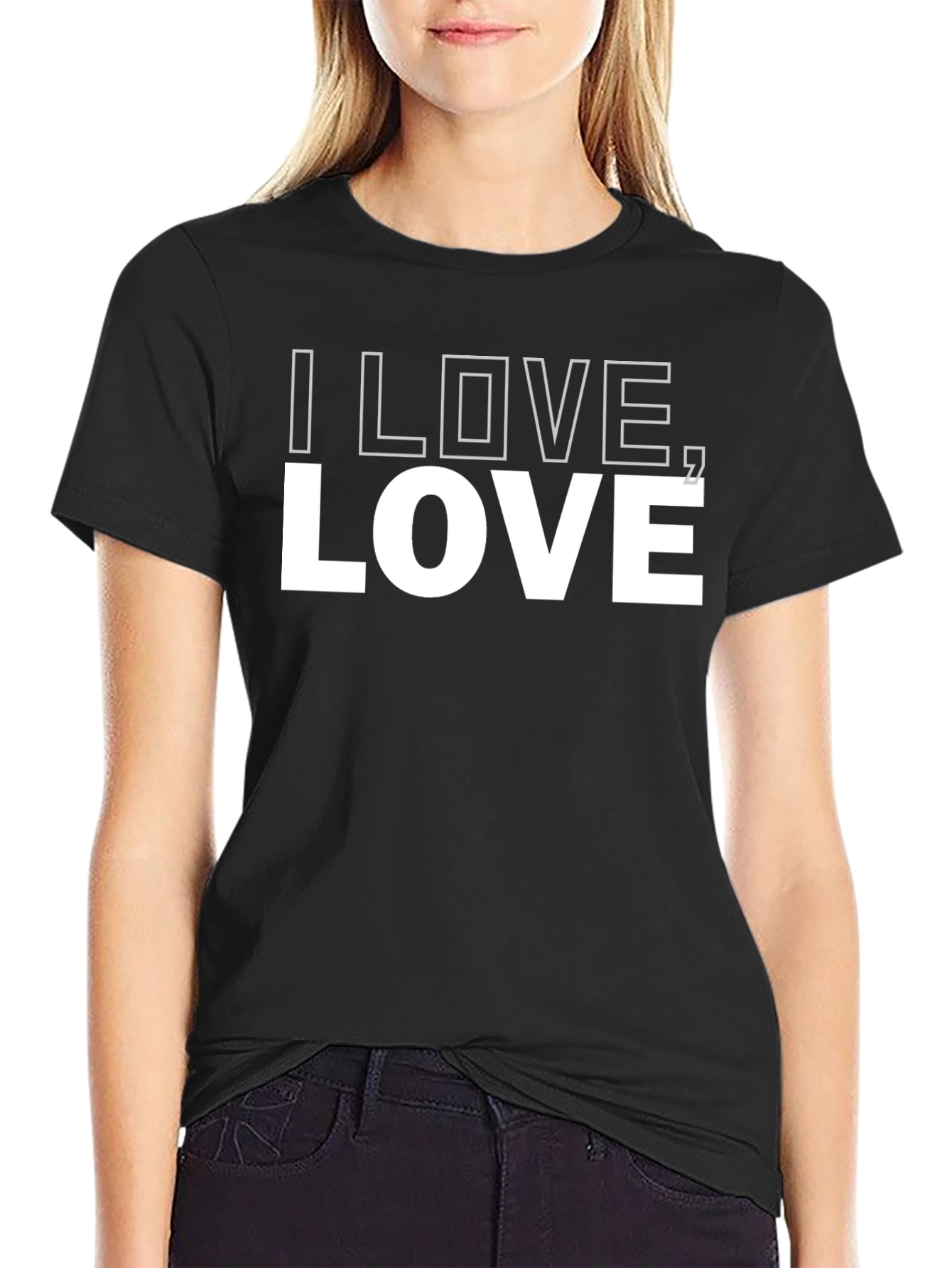 I Love Love Graphic Tee - Black