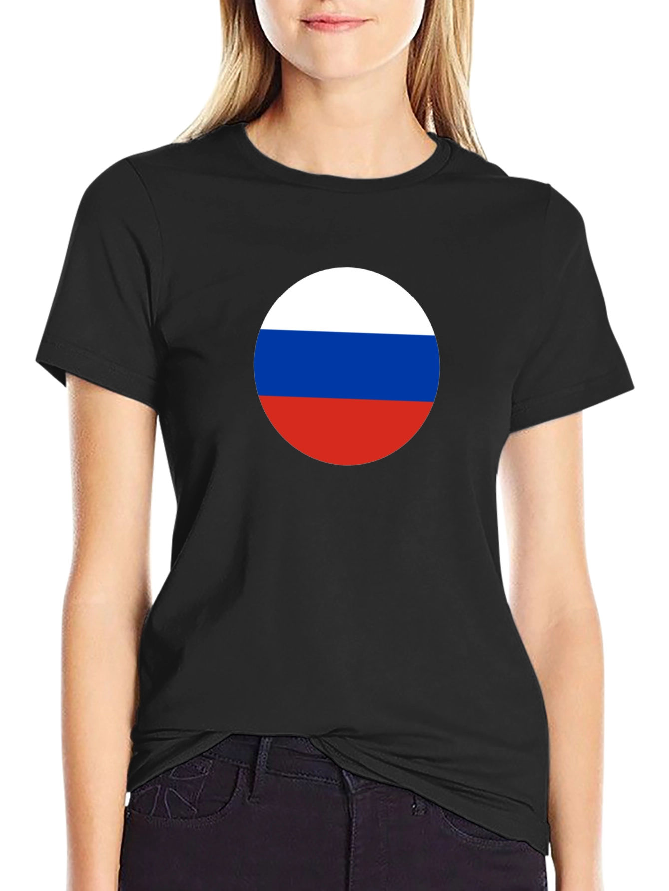 Russian Flag T-Shirt - Round Design