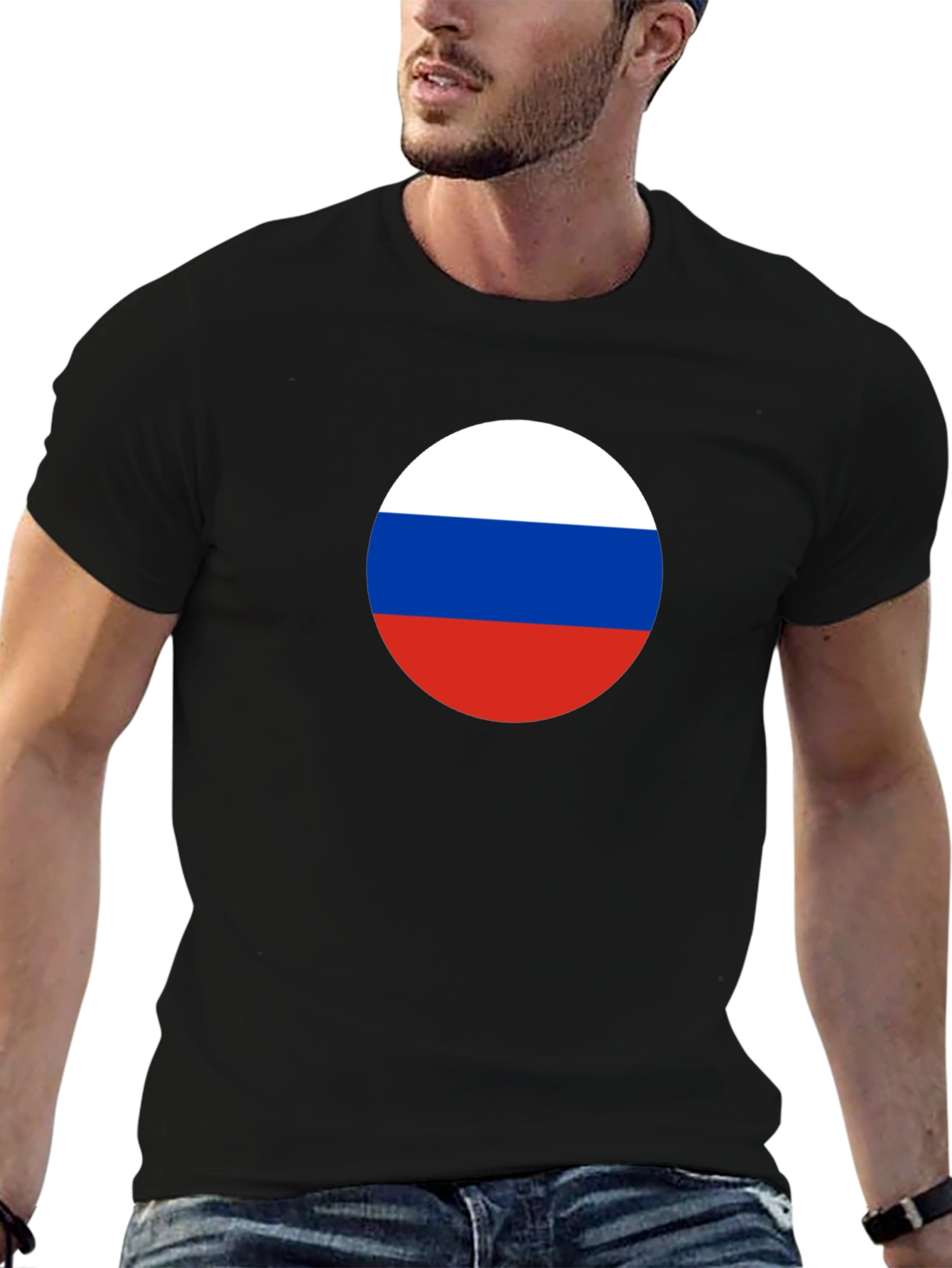 Russian Flag T-Shirt - Round Design