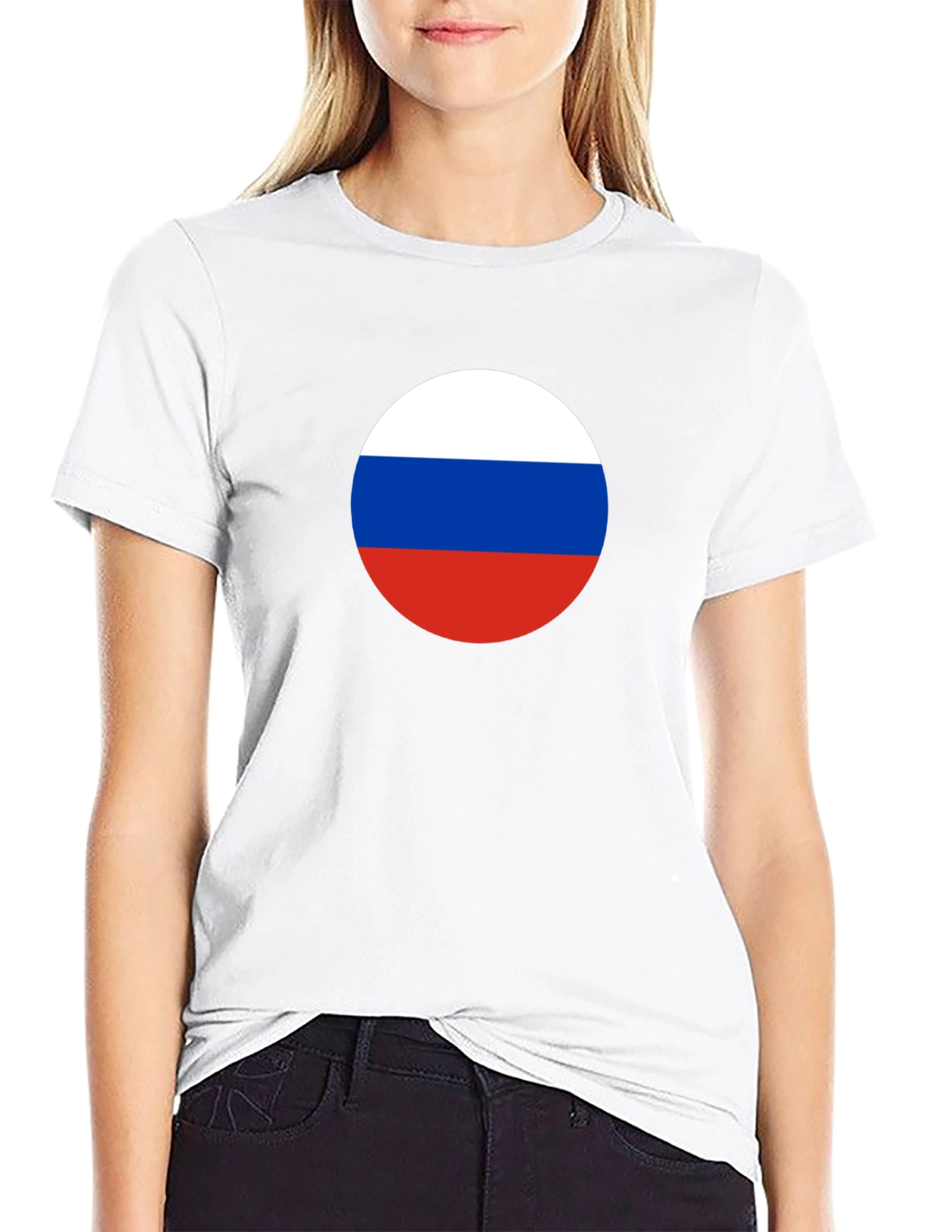 Russian Flag T-Shirt - Round Design