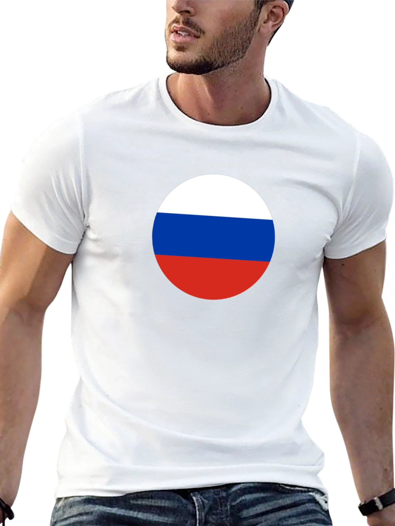 Russian Flag T-Shirt - Round Design