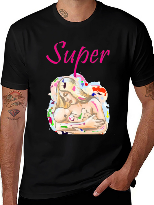Super Mom Graphic Tee - Breastfeeding Support