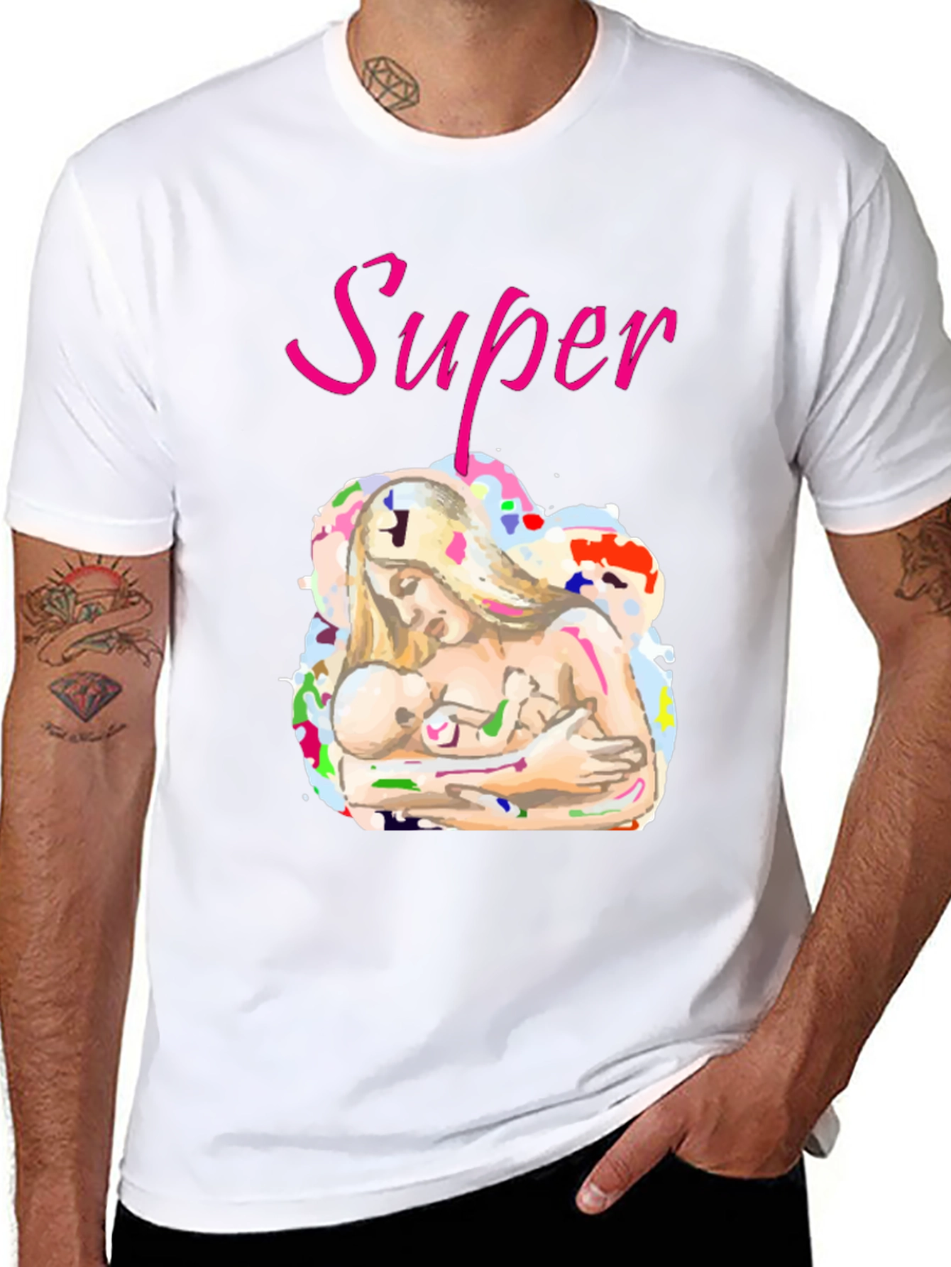 Super Mom Graphic Tee - Breastfeeding Support