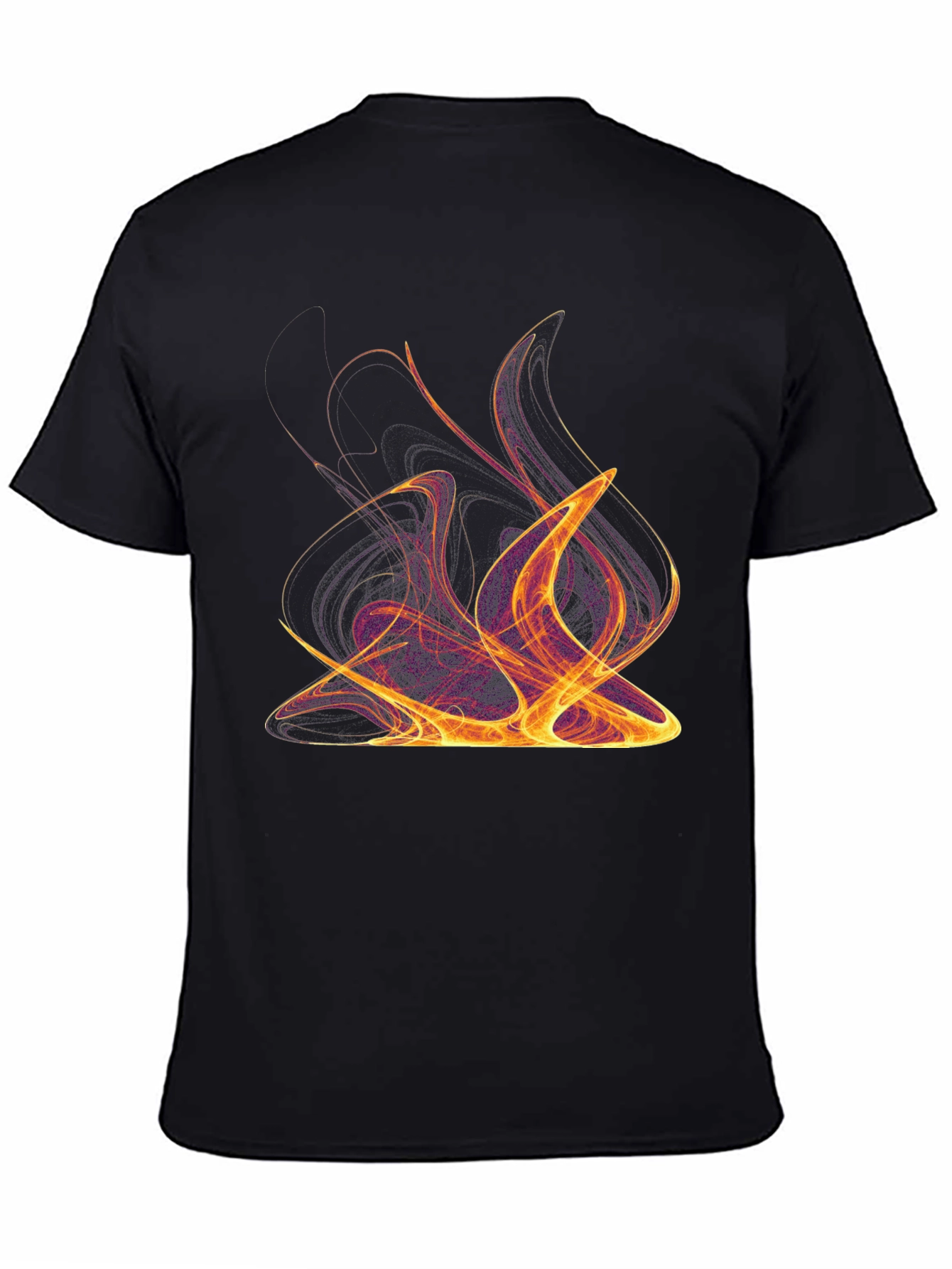 Abstract Flame Graphic Tee - Premium Black T-Shirt