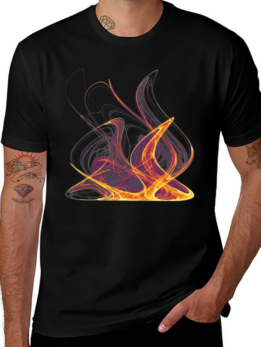 Abstract Flame Graphic Tee - Premium Black T-Shirt