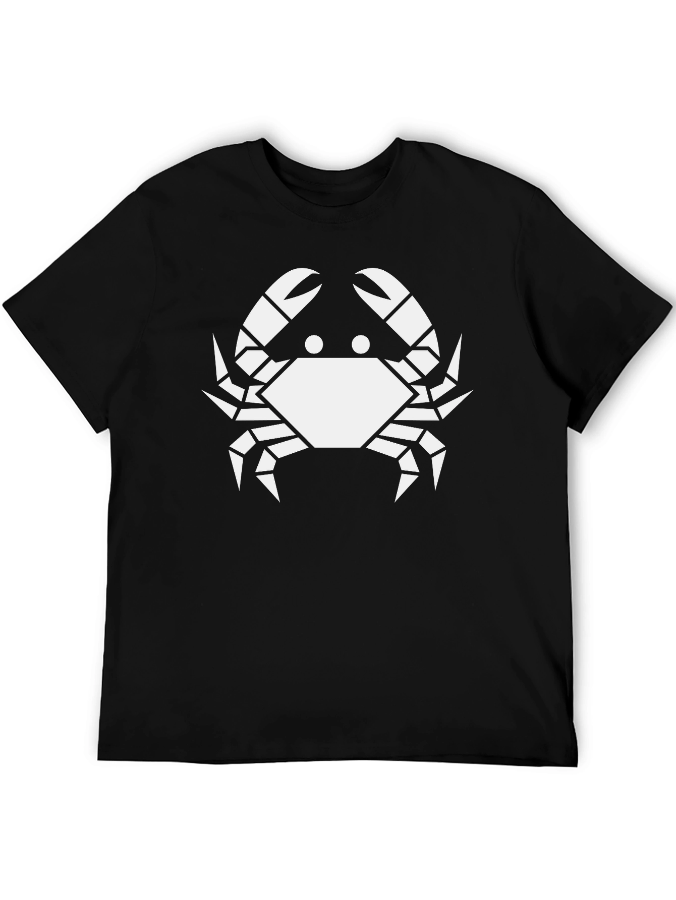 Geometric Crab Graphic Tee - Black Cotton T-Shirt