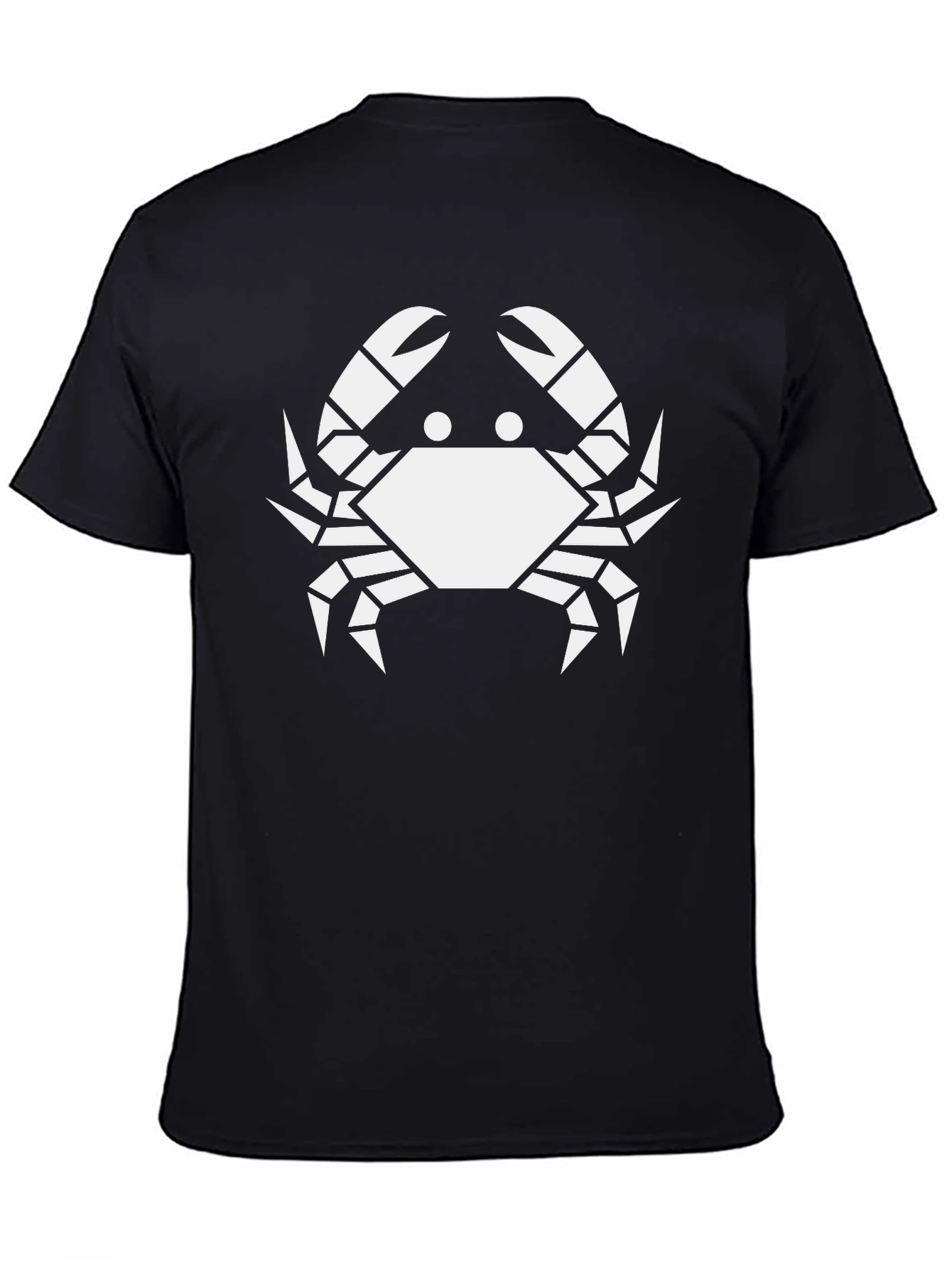 Geometric Crab Graphic Tee - Black Cotton T-Shirt