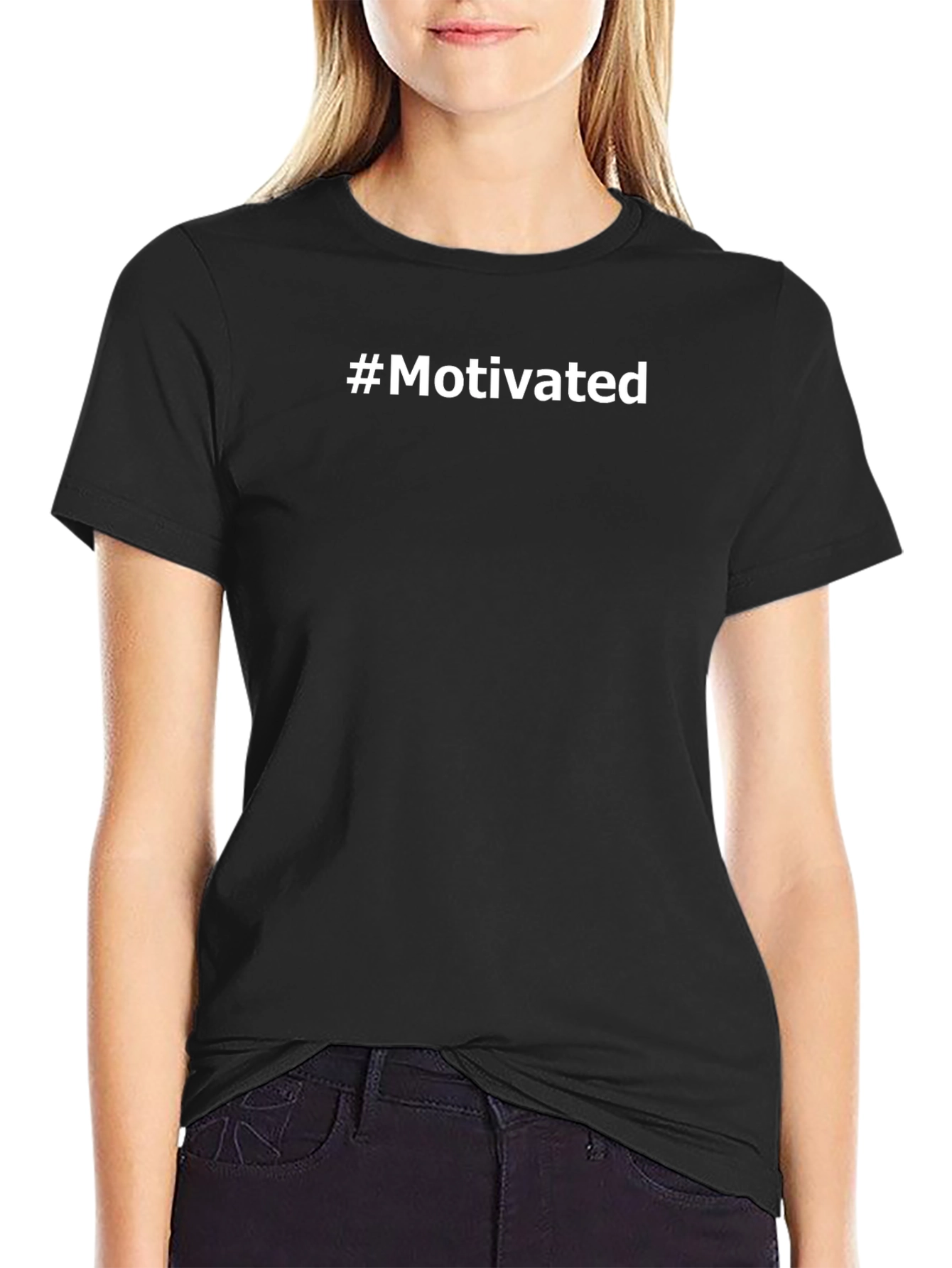 #Motivated Black T-Shirt - Inspirational Graphic Tee