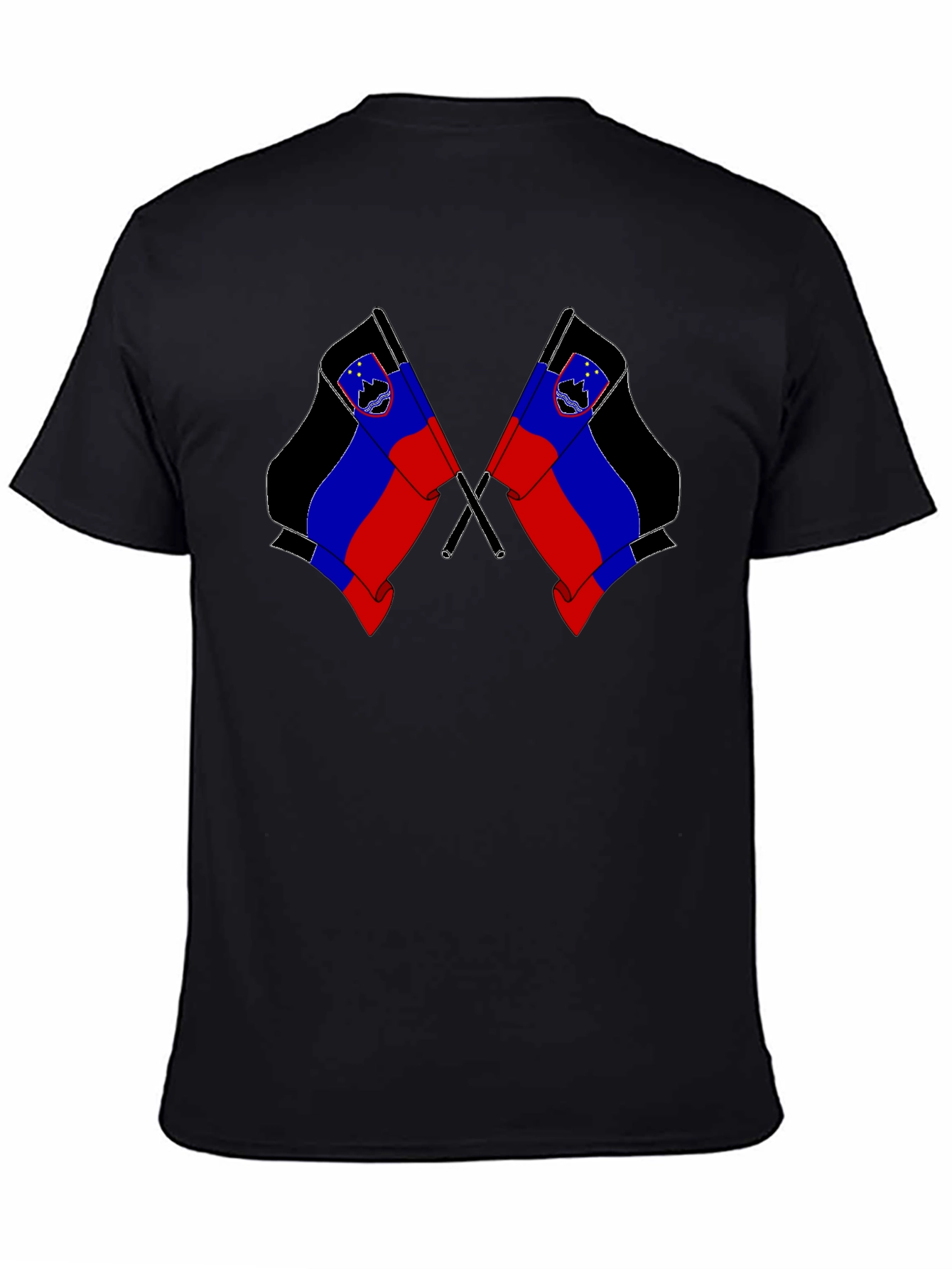Slovenian Flag Graphic Black T-Shirt