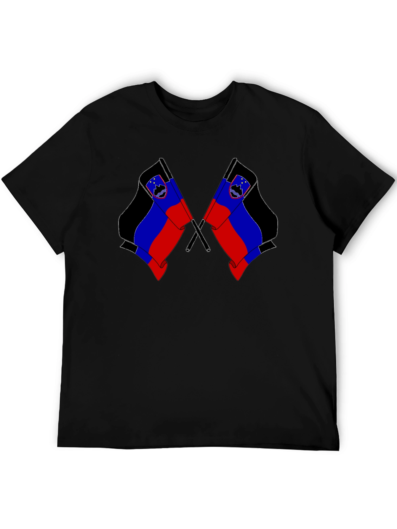 Slovenian Flag Graphic Black T-Shirt