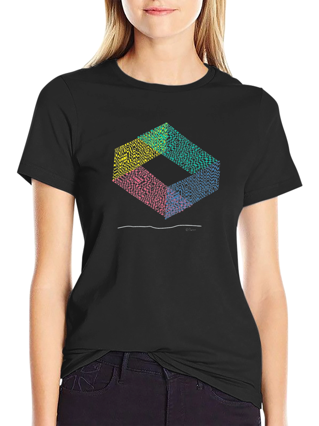 Abstract Geometric Block Graphic Tee