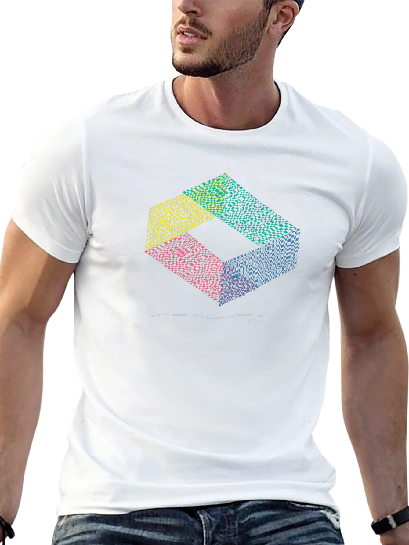 Abstract Geometric Block Graphic Tee