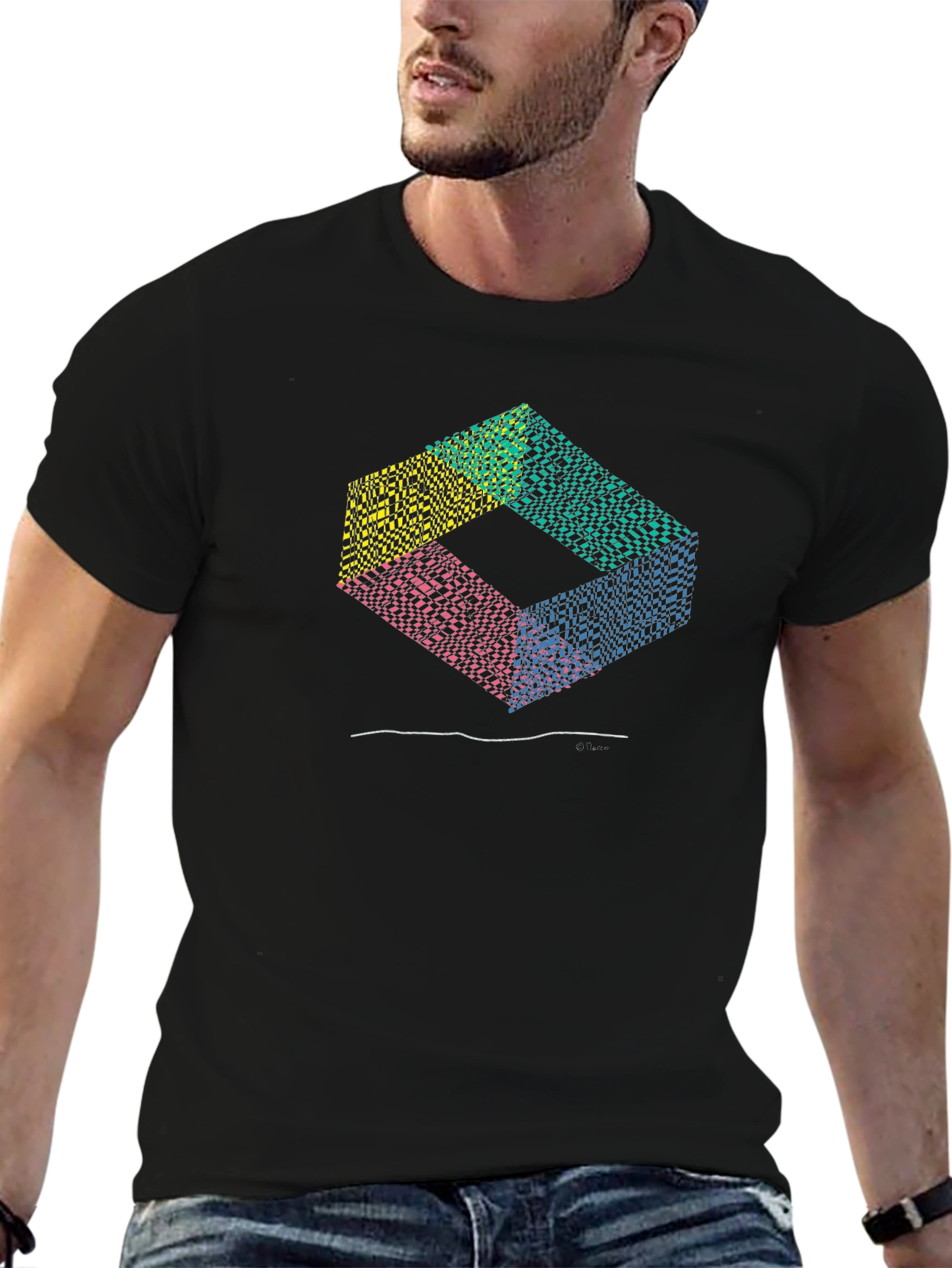 Abstract Geometric Block Graphic Tee