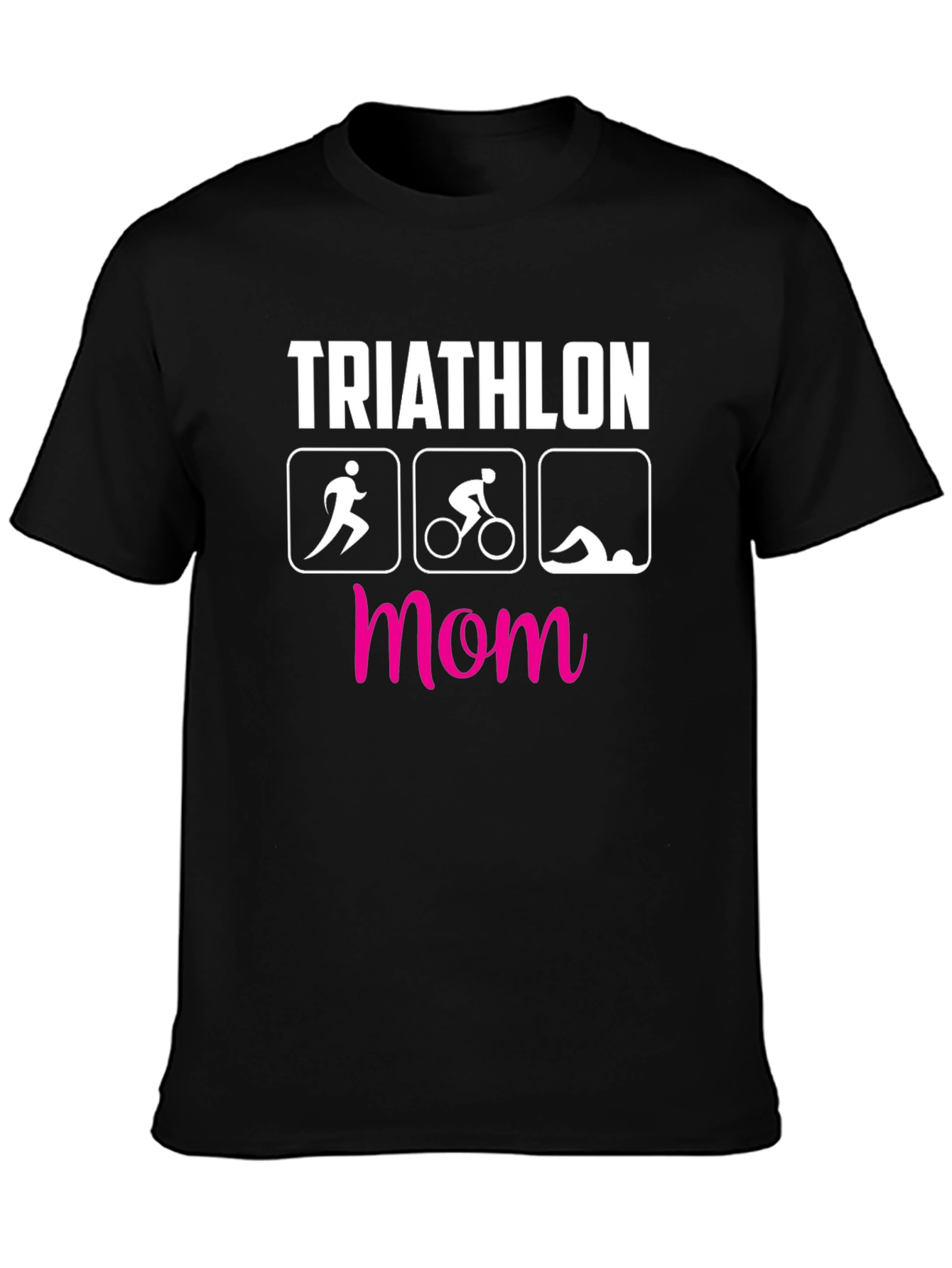 Triathlon Mom T-Shirt - Black Short Sleeve Tee