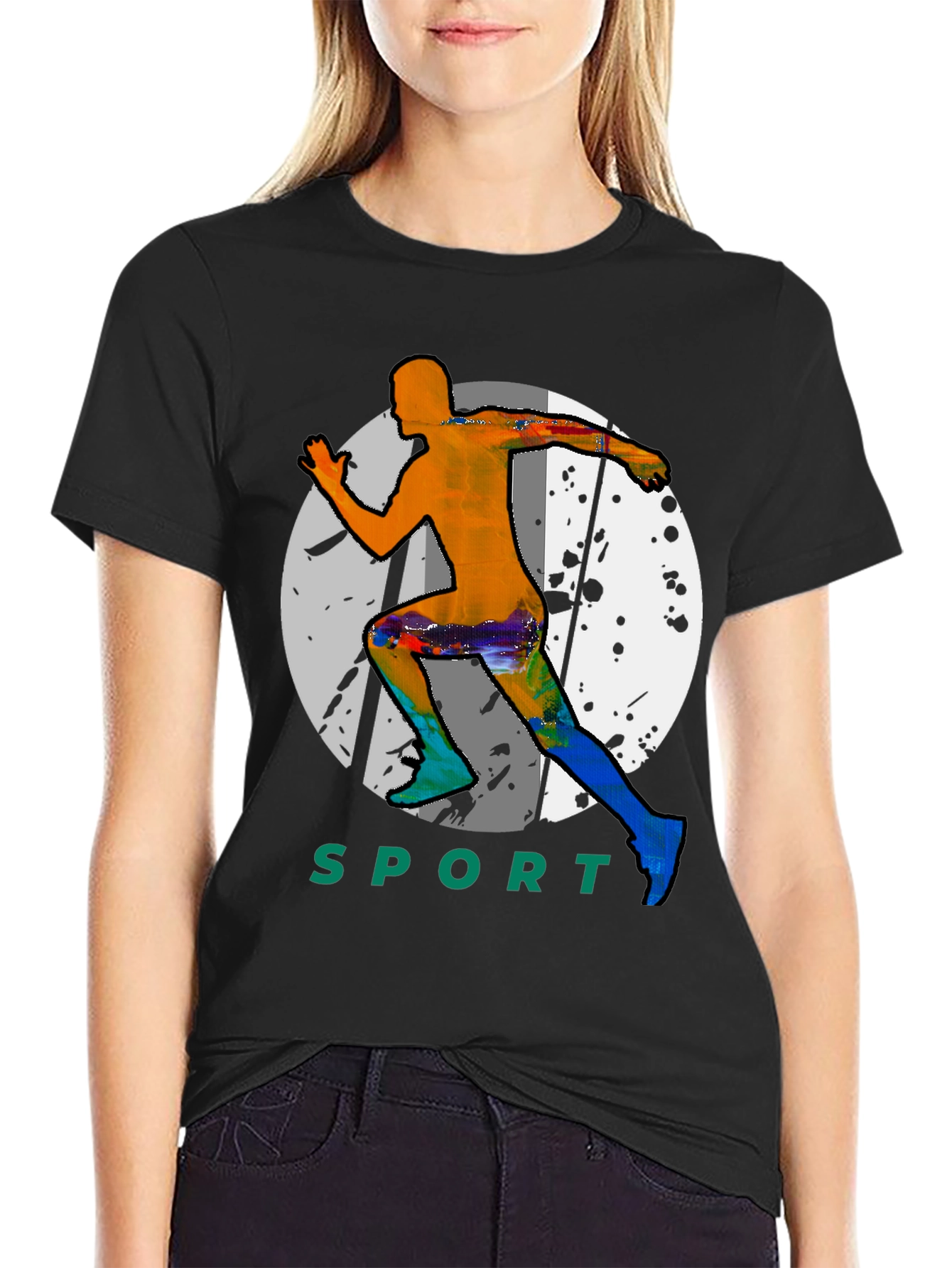 Mens Sport Graphic Black T-Shirt