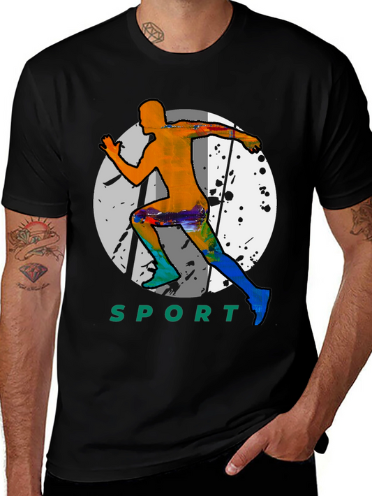 Mens Sport Graphic Black T-Shirt