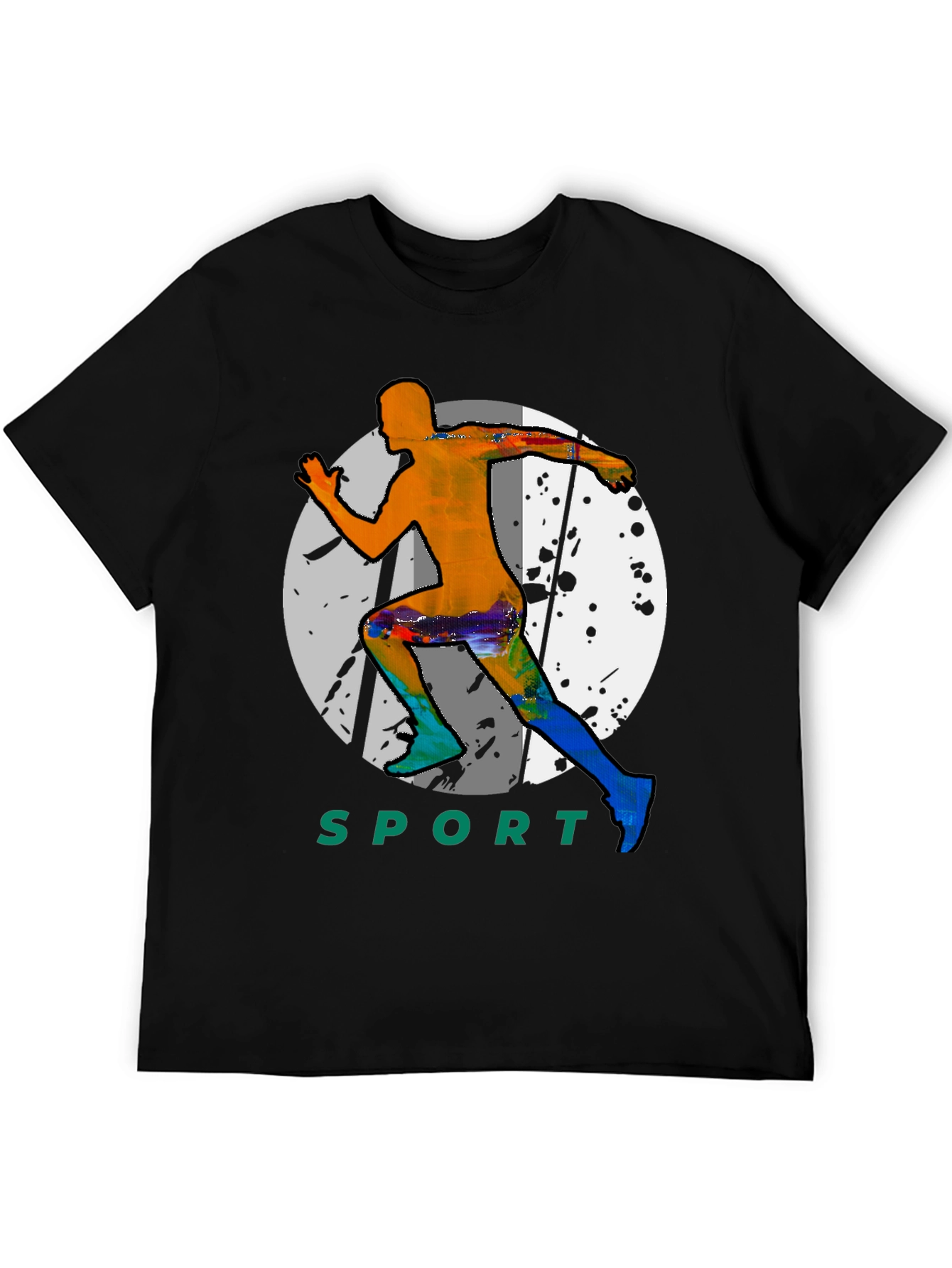 Mens Sport Graphic Black T-Shirt