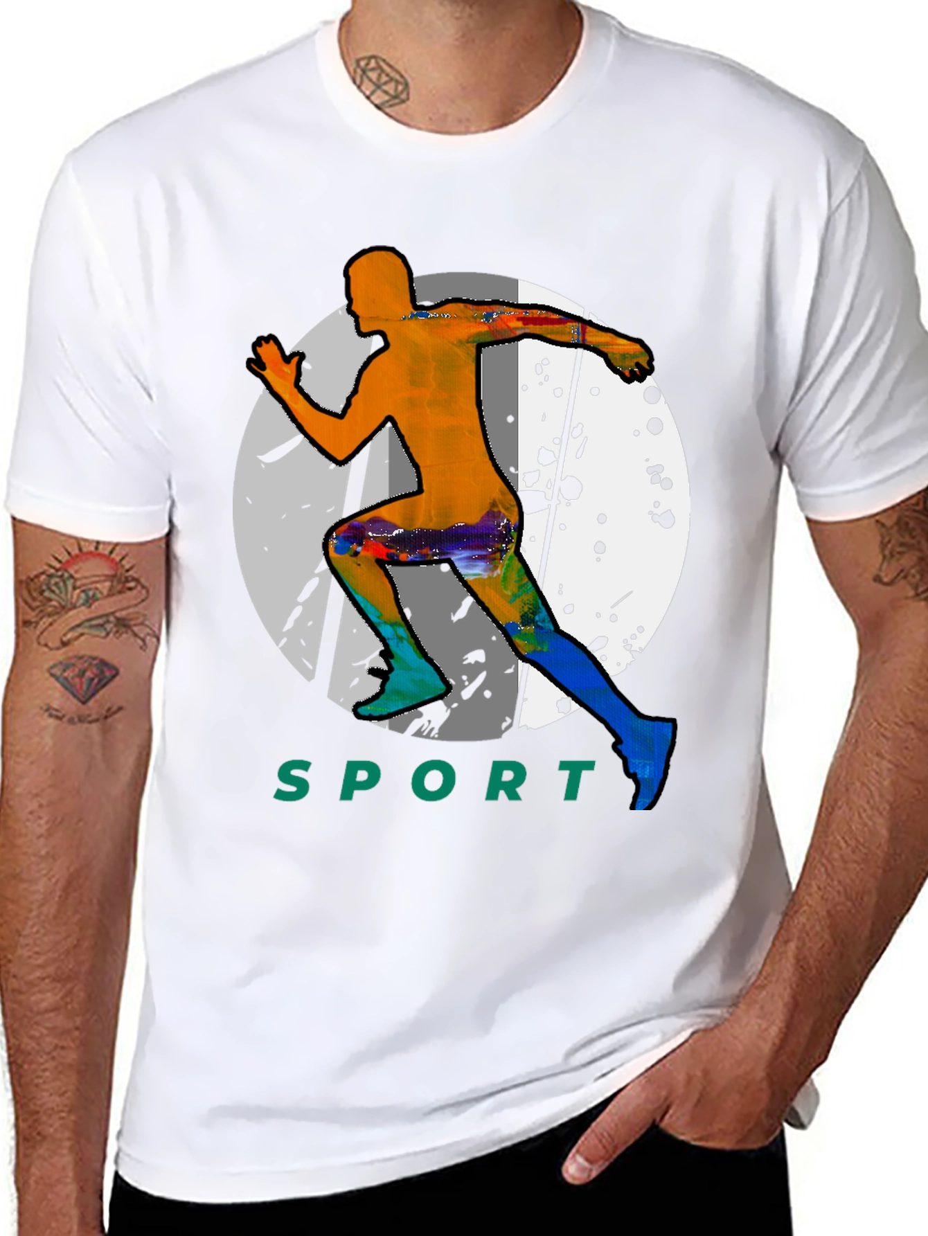 Mens Sport Graphic Black T-Shirt