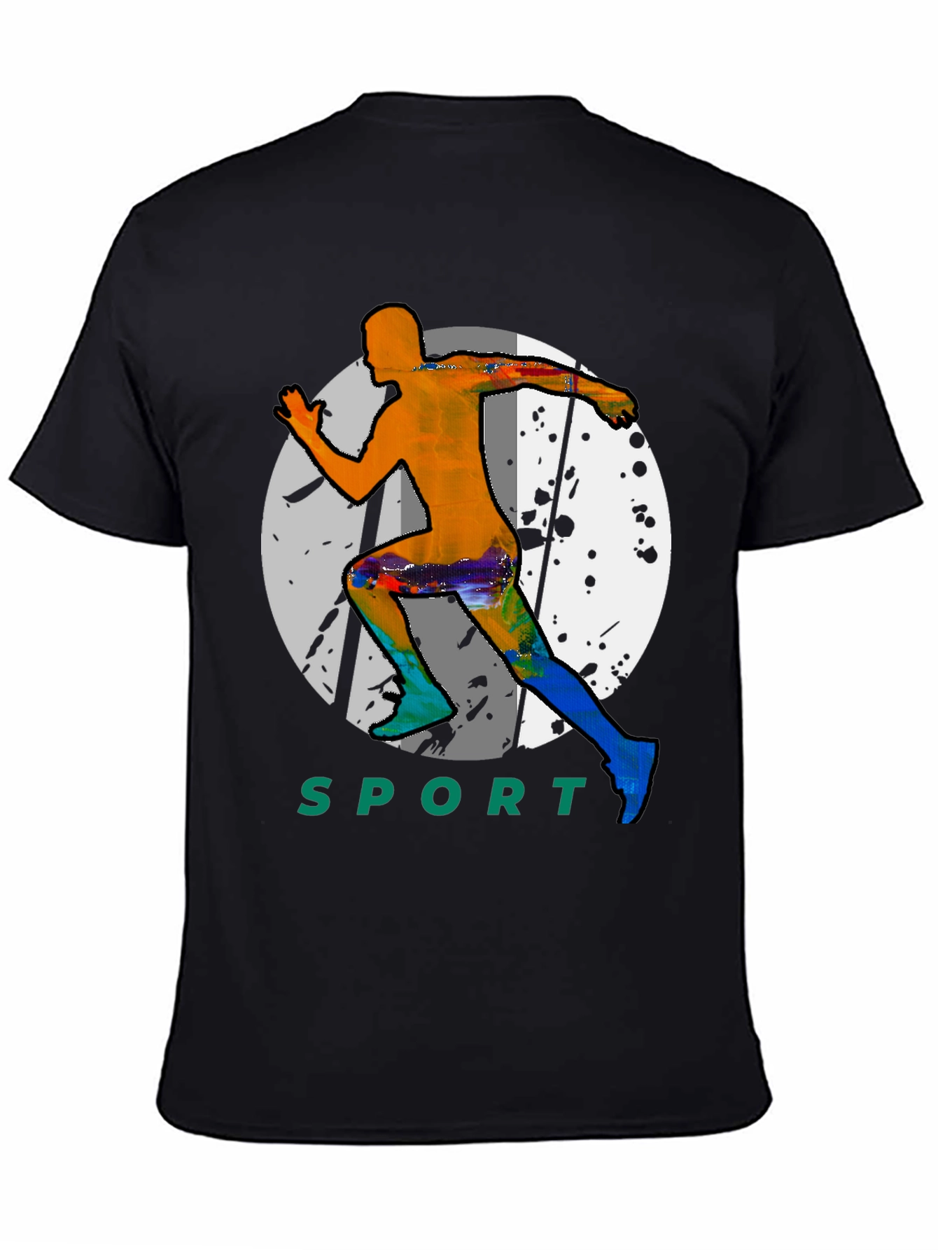 Mens Sport Graphic Black T-Shirt