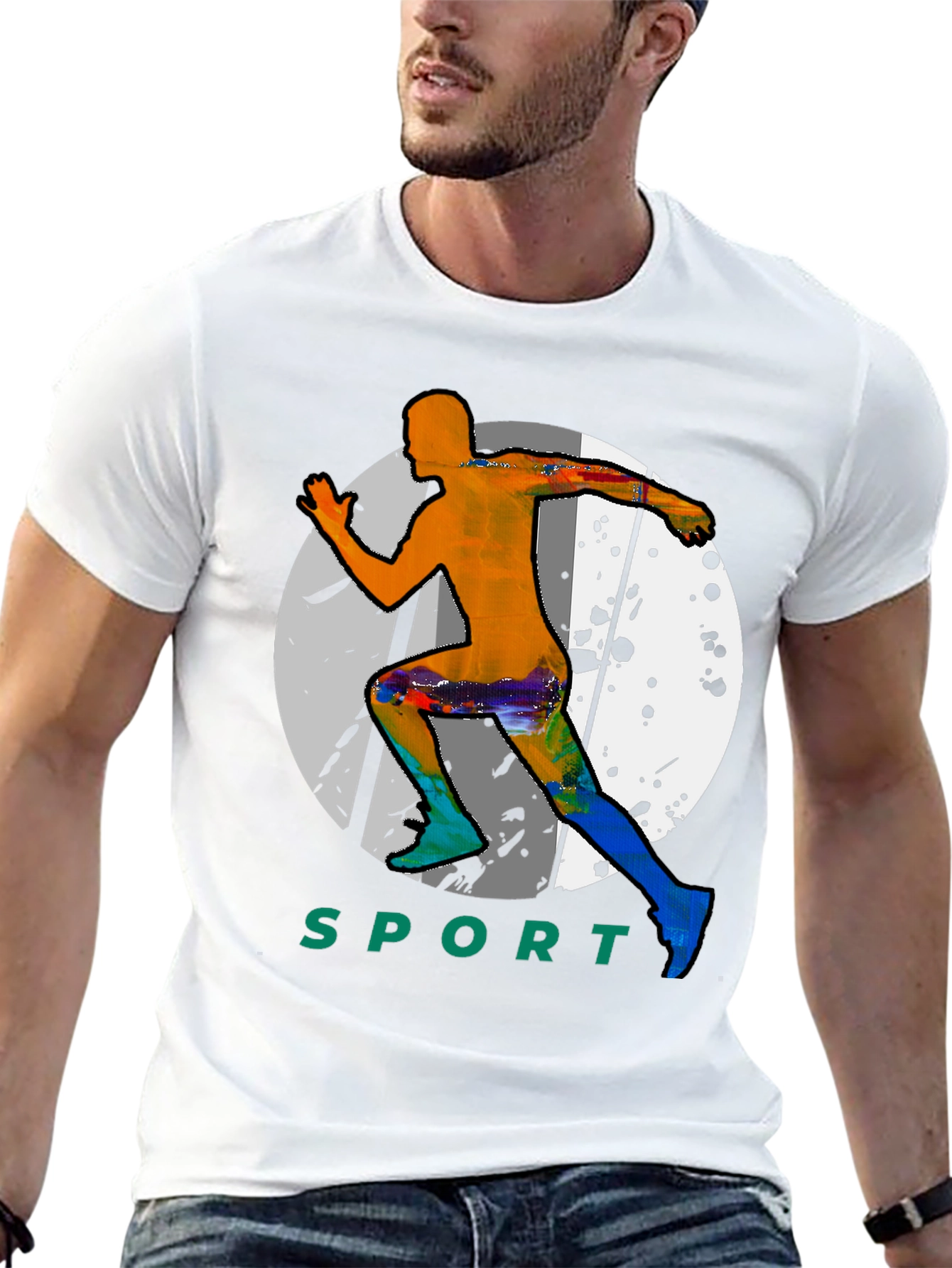 Mens Sport Graphic Black T-Shirt