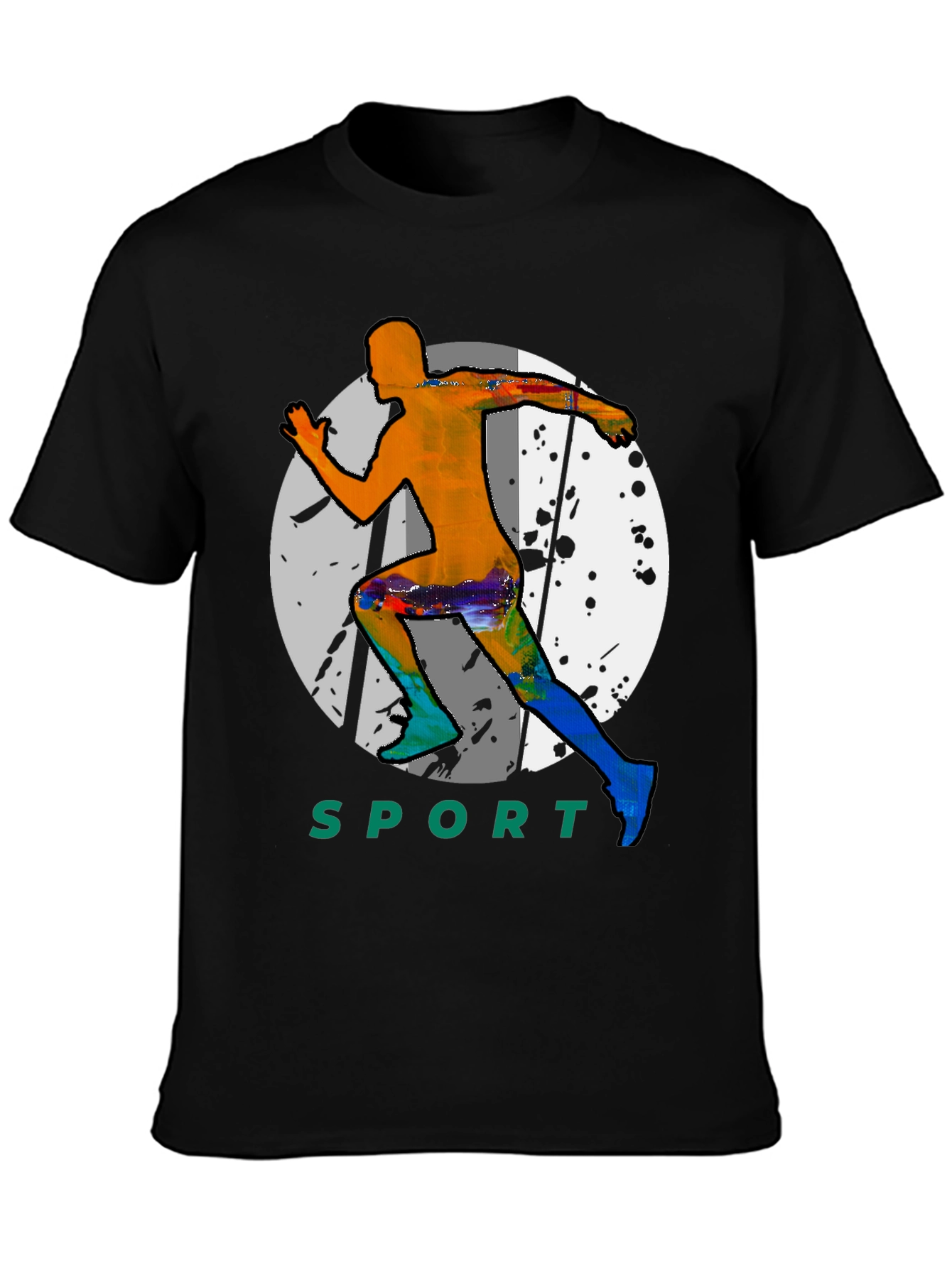Mens Sport Graphic Black T-Shirt