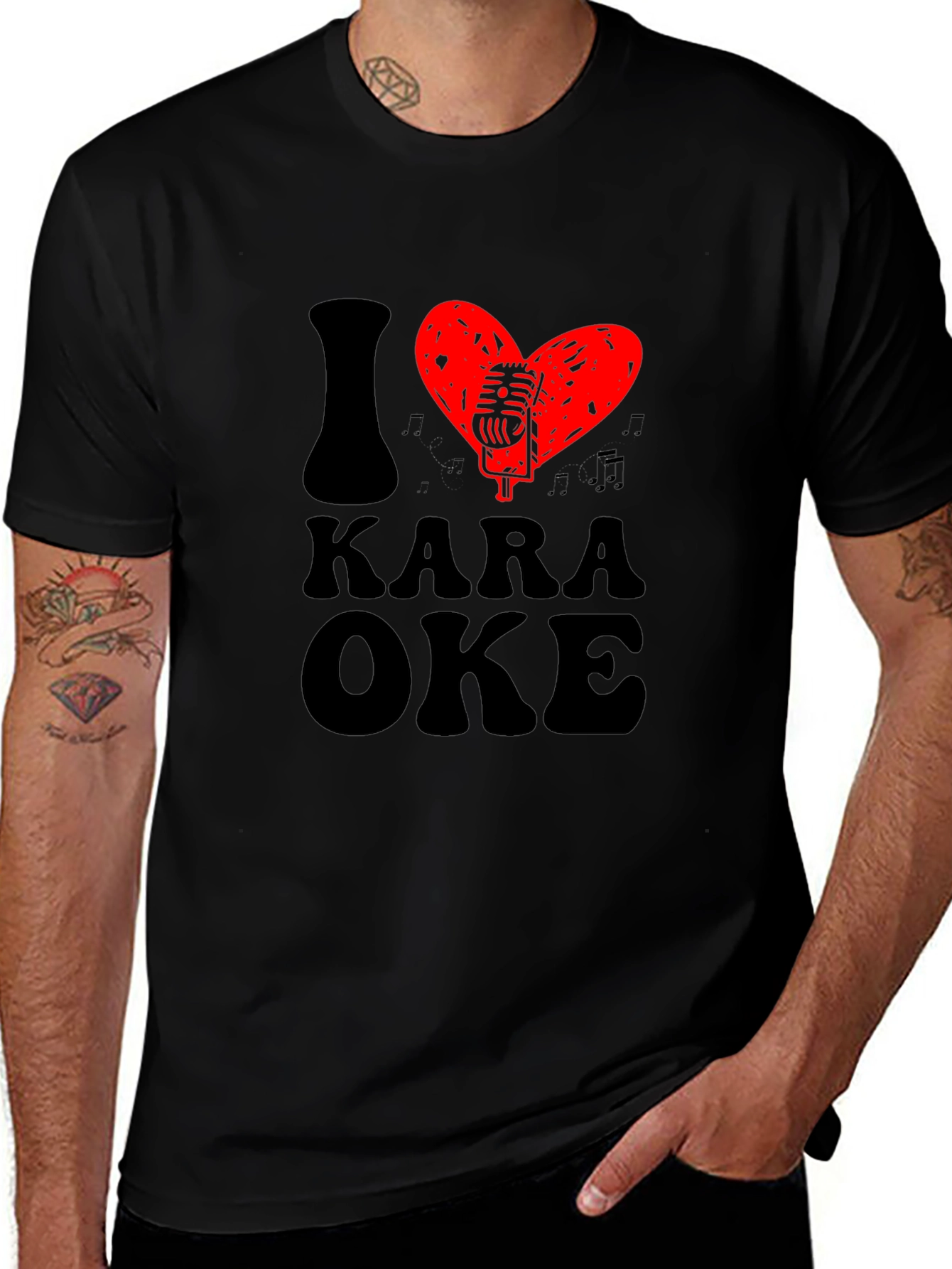 I Heart Karaoke Graphic Tee - Music Lover T-Shirt
