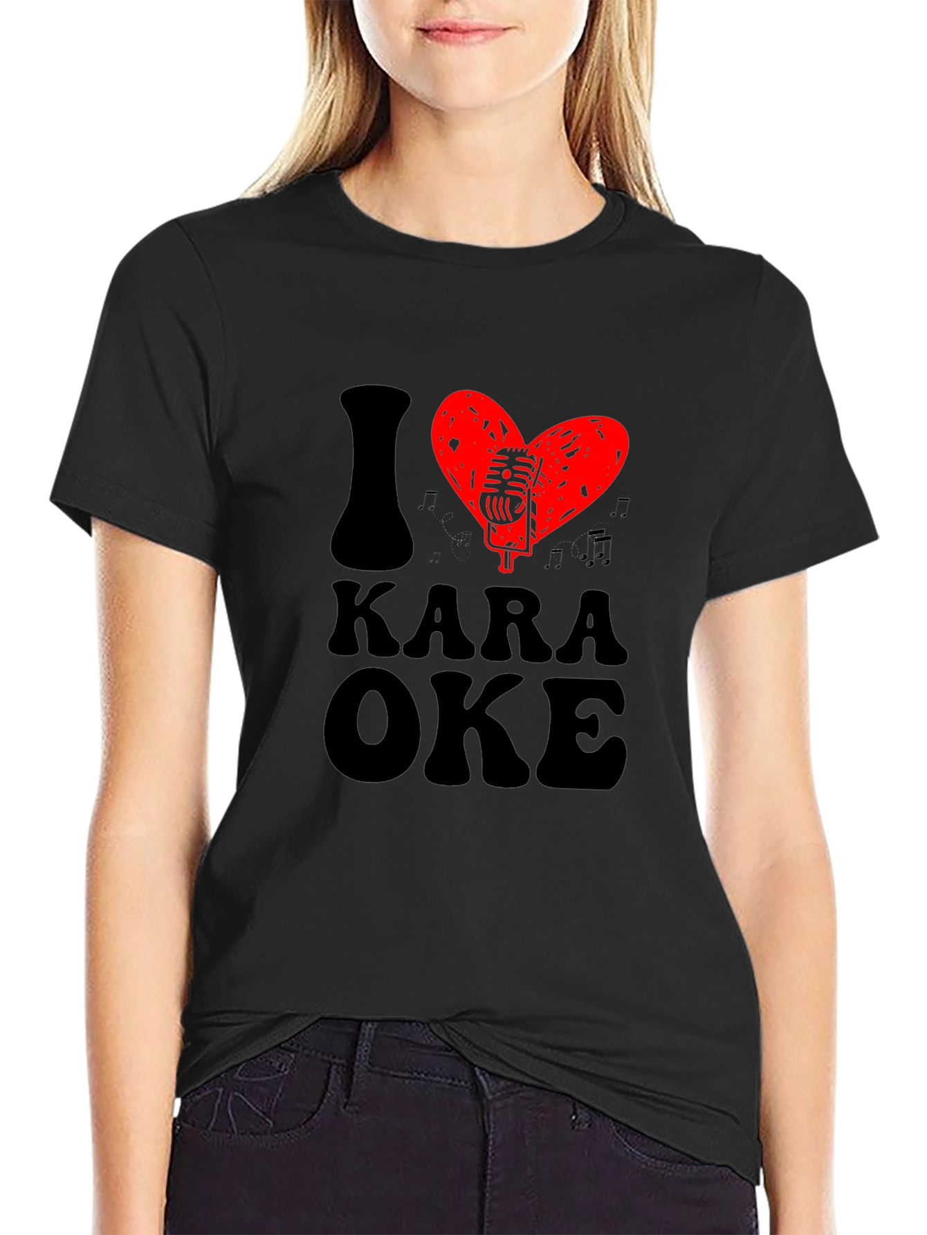 I Heart Karaoke Graphic Tee - Music Lover T-Shirt