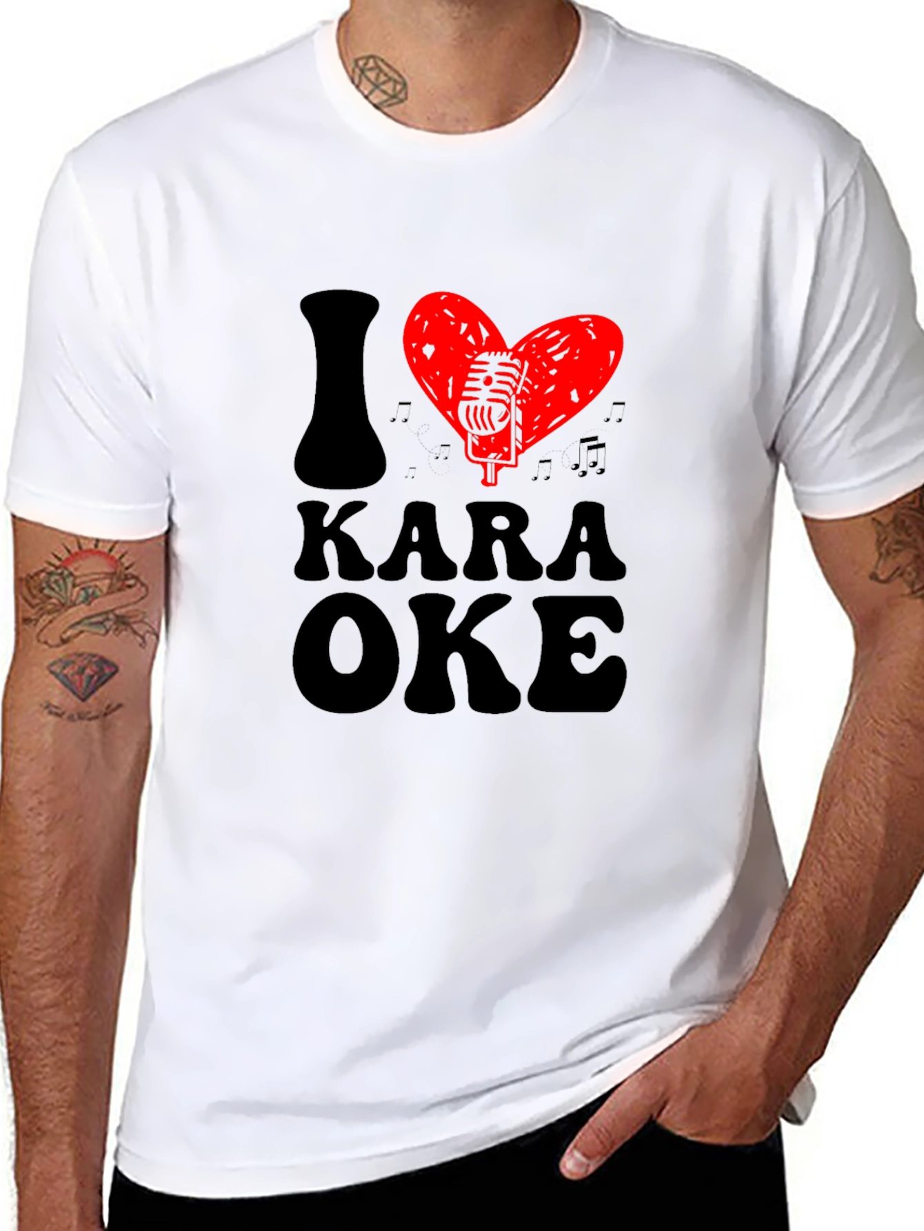 I Heart Karaoke Graphic Tee - Music Lover T-Shirt
