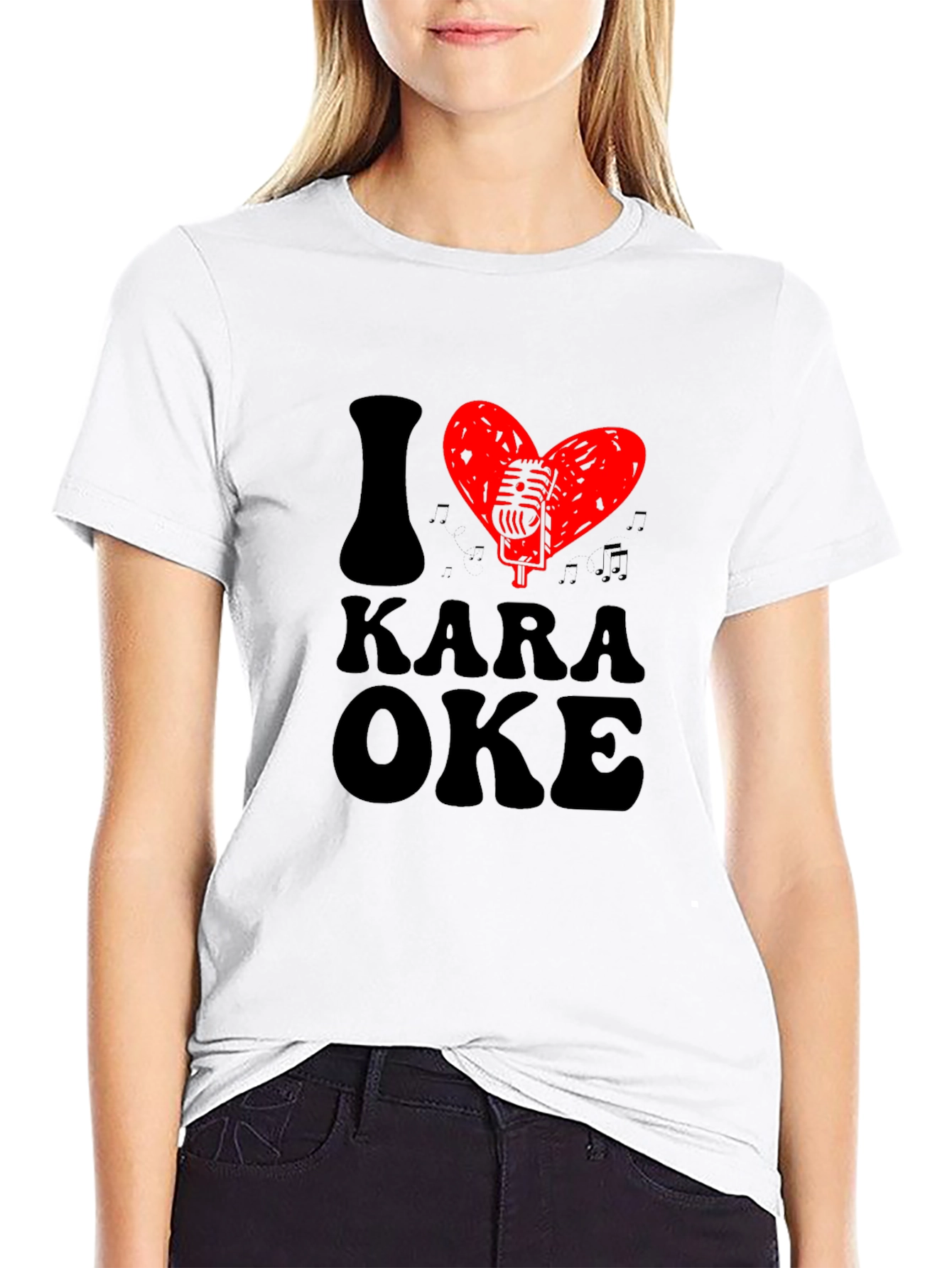 I Heart Karaoke Graphic Tee - Music Lover T-Shirt