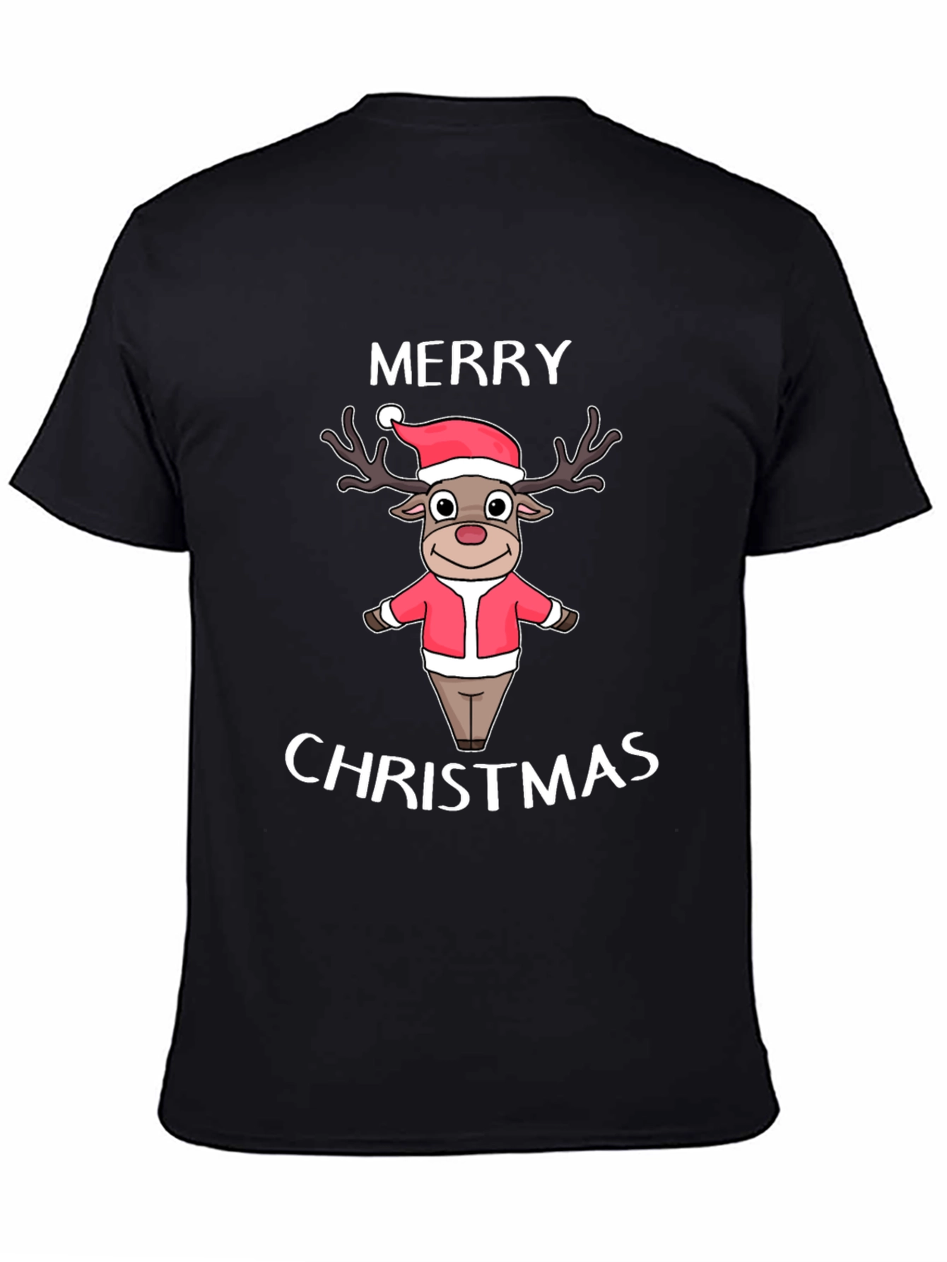 Merry Christmas Reindeer Graphic T-Shirt