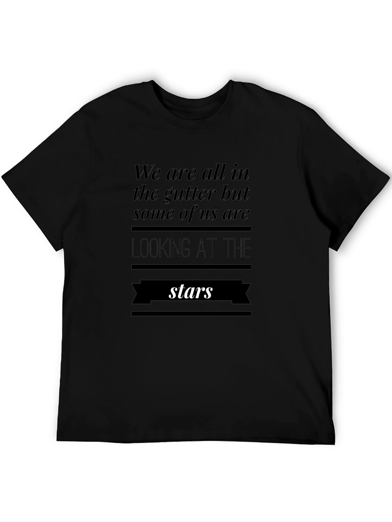 Inspirational Stars Graphic Black T-Shirt