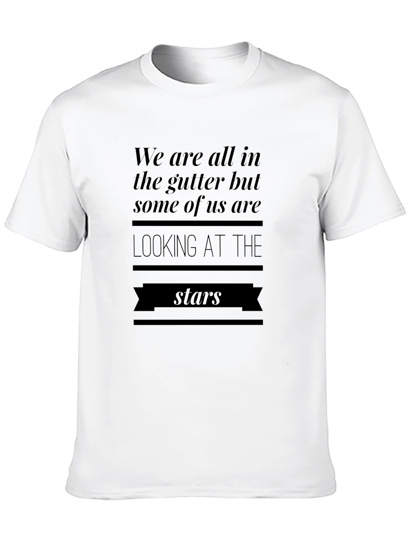 Inspirational Stars Graphic Black T-Shirt