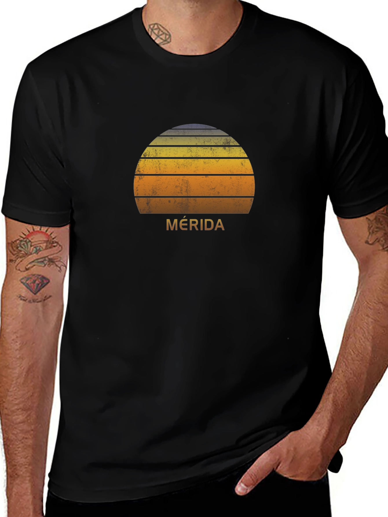 Mérida Sunset Graphic Tee - Retro Style