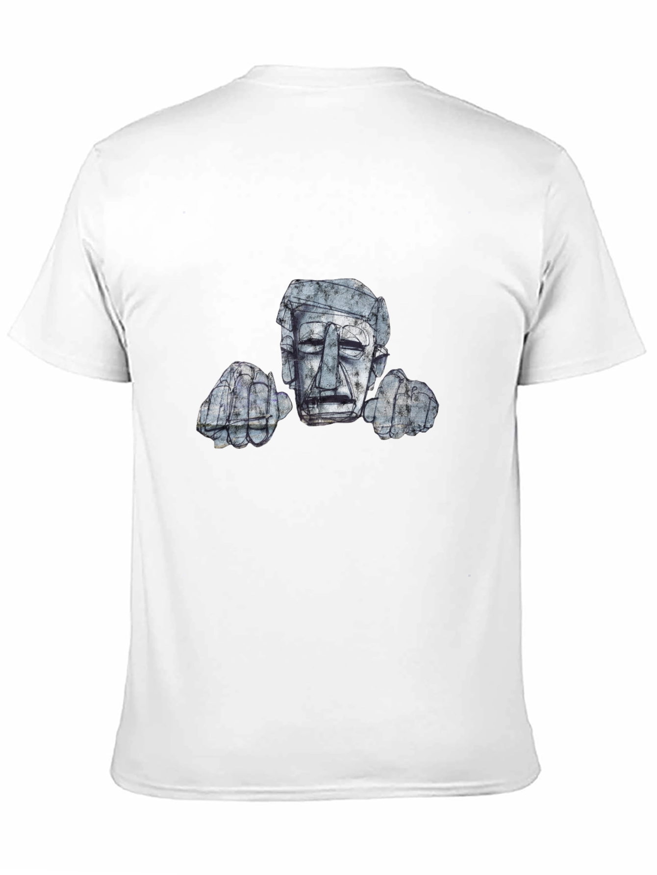 Abstract Stone Head Graphic Tee - Modern Art Design