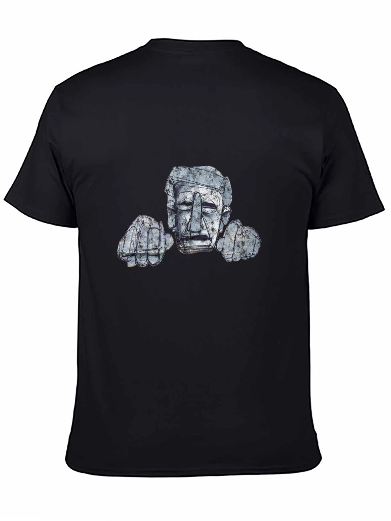 Abstract Stone Head Graphic Tee - Modern Art Design