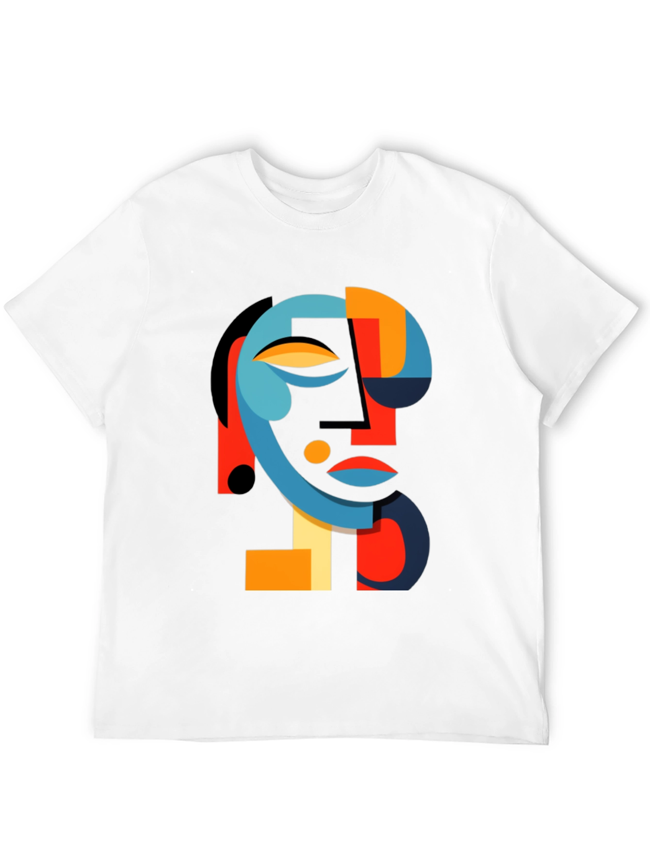 Abstract Face Graphic Black Tee
