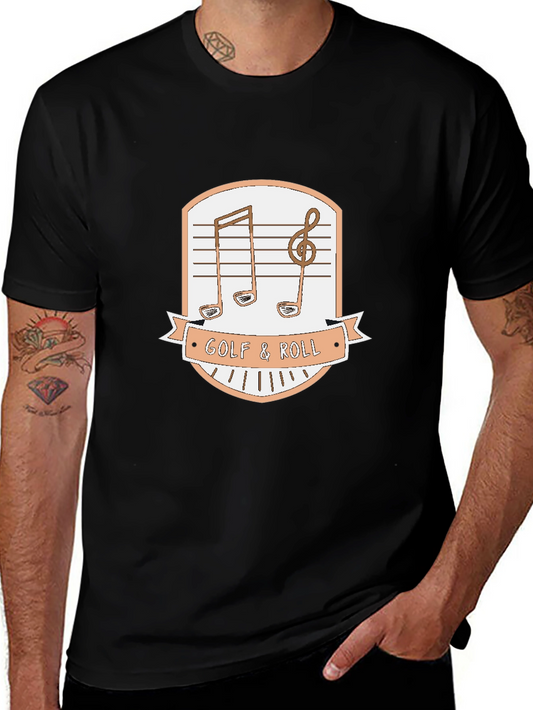 Golf & Roll Graphic Tee - Music Golf Lover Shirt