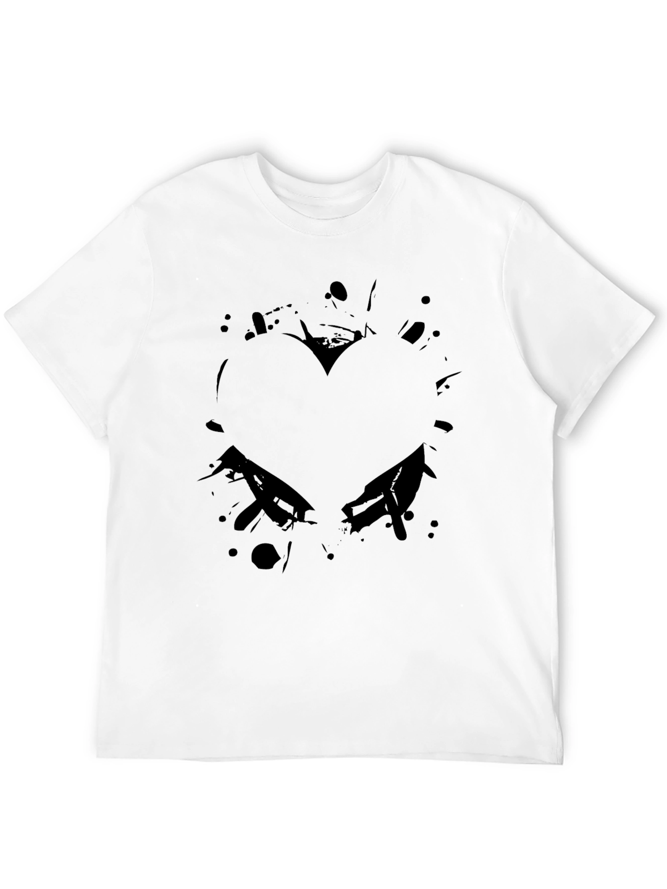 Abstract Heart Graphic Black T-Shirt