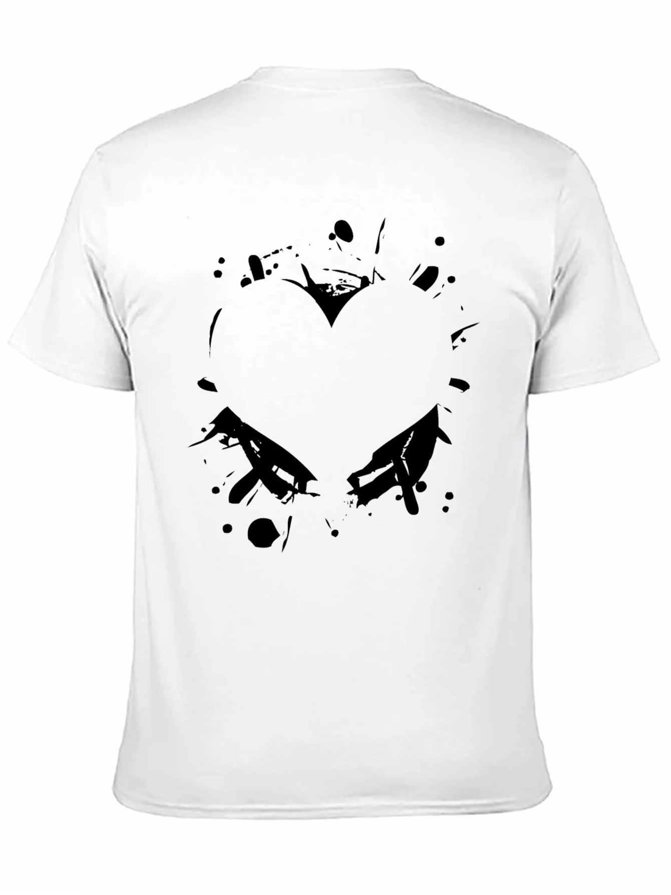 Abstract Heart Graphic Black T-Shirt