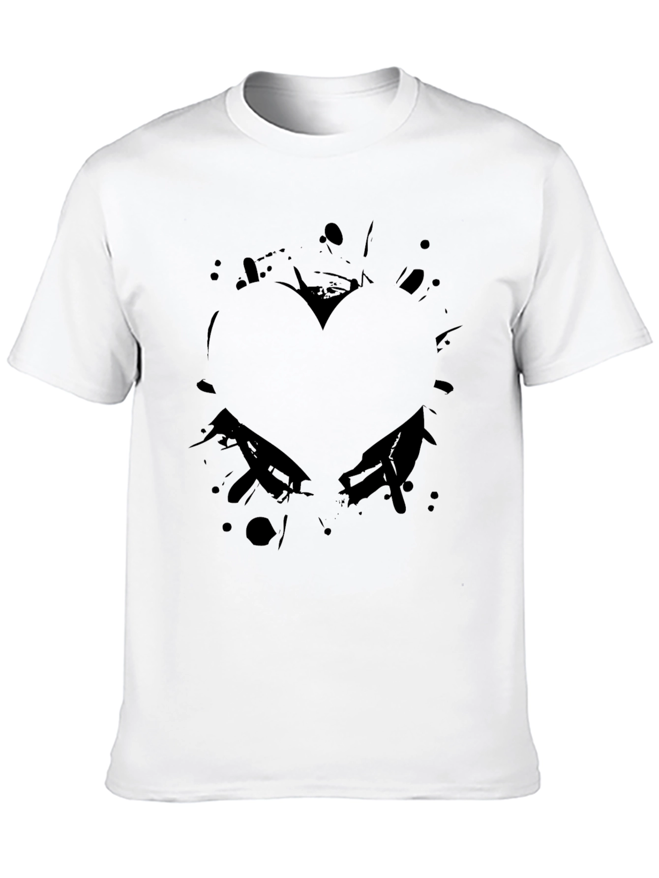 Abstract Heart Graphic Black T-Shirt