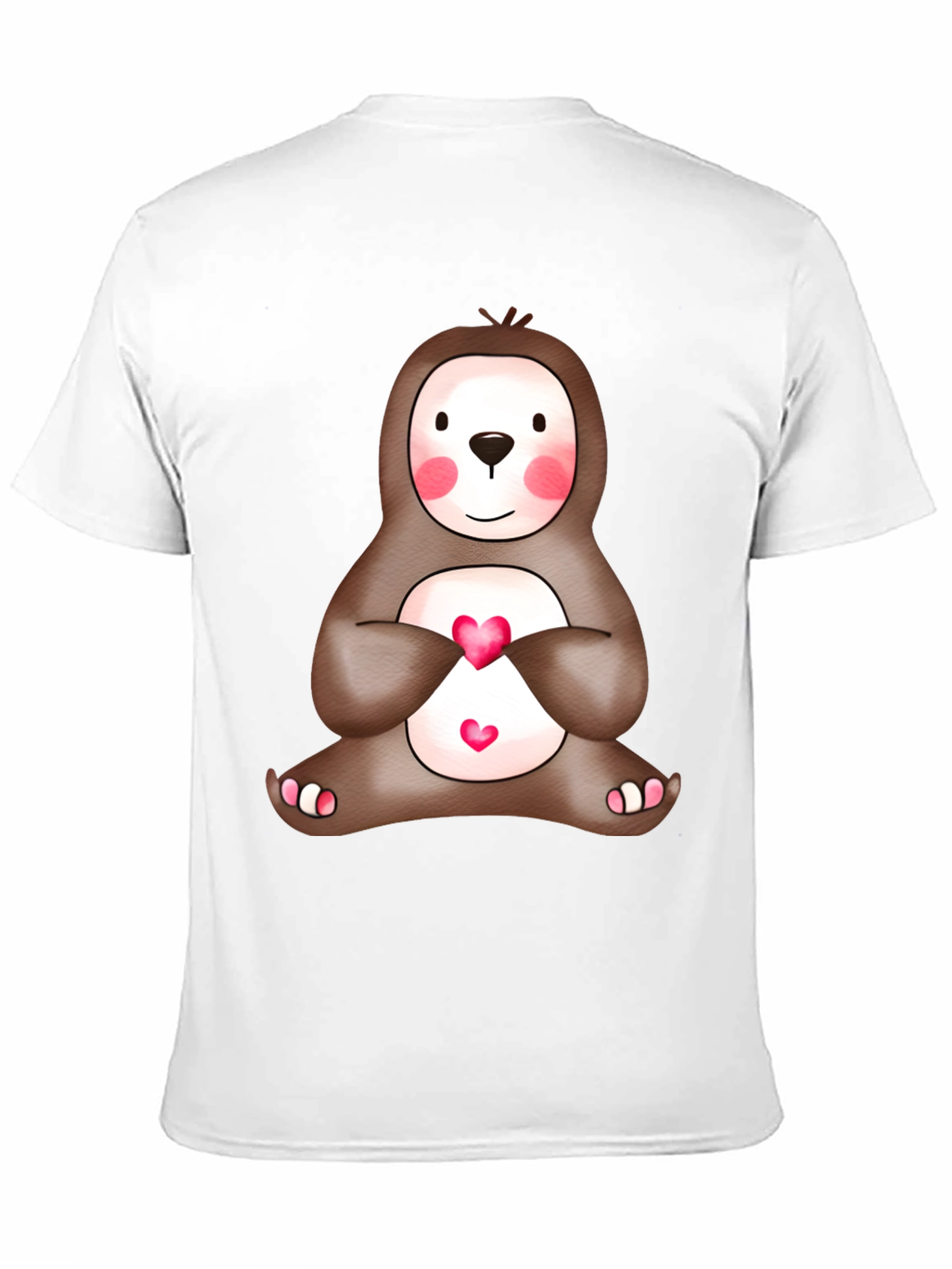 Cute Sloth Heart T-Shirt - Mens Black Tee