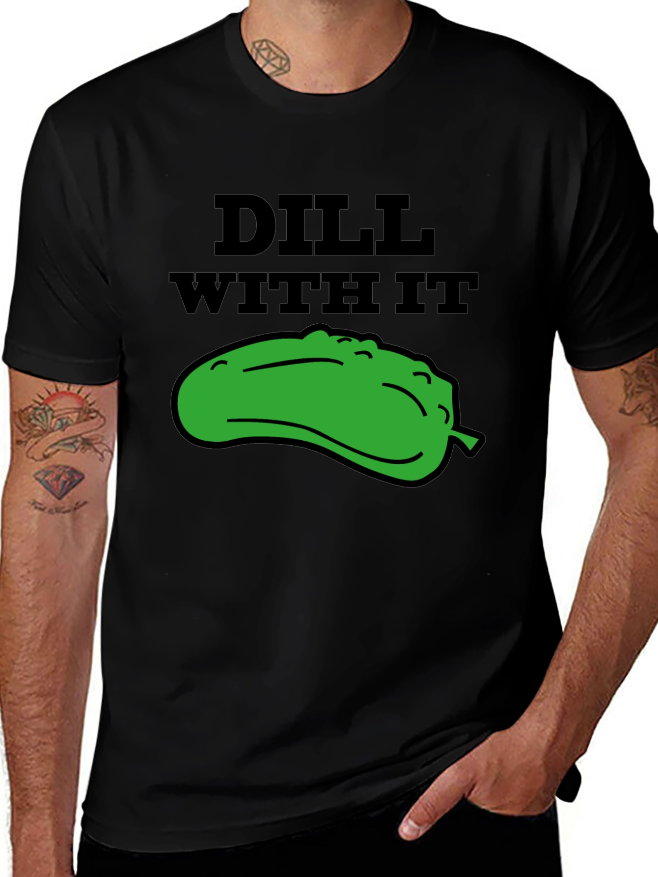 Dill With It Funny Graphic Tee - Black T-Shirt