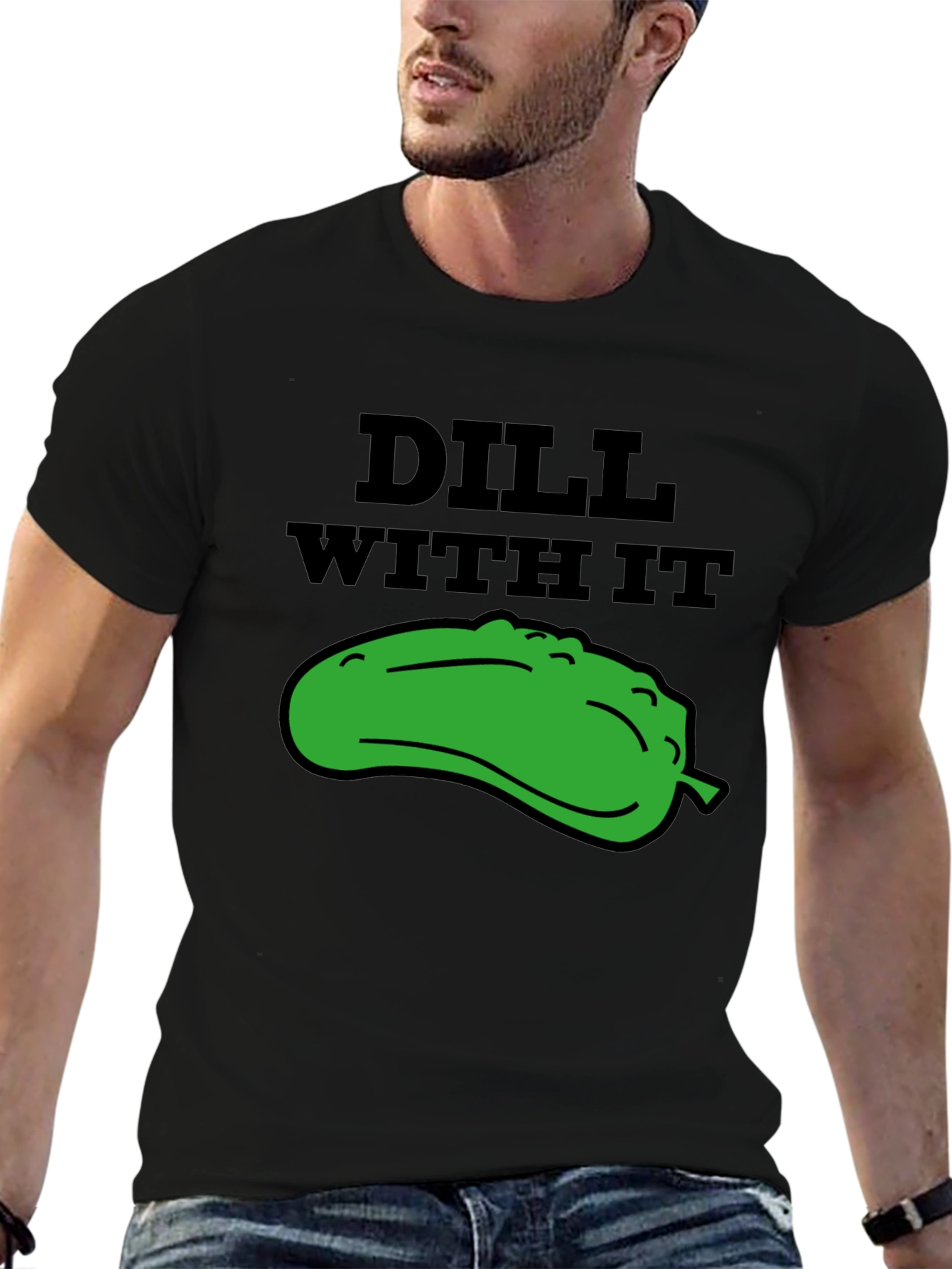 Dill With It Funny Graphic Tee - Black T-Shirt