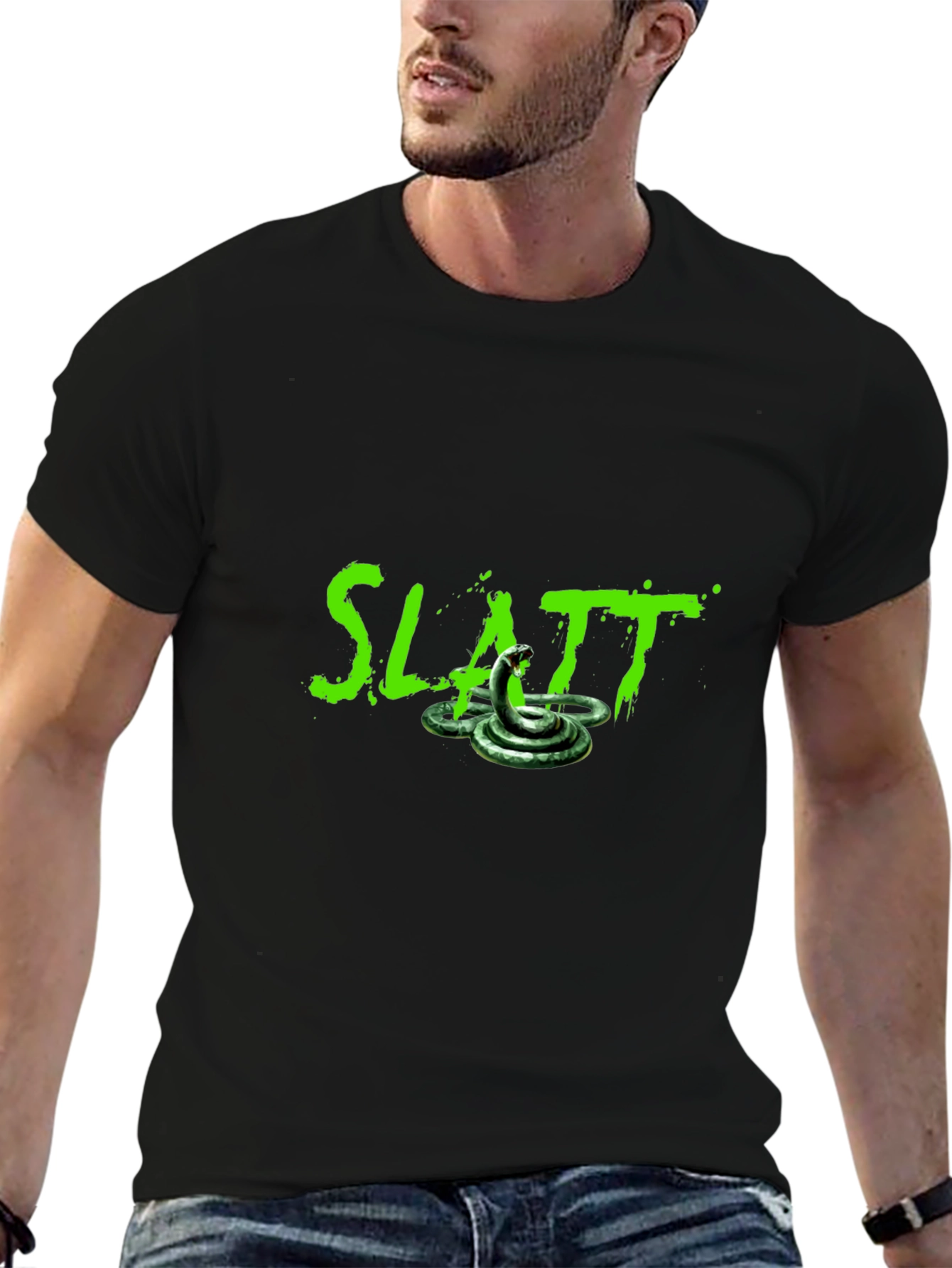 Slatt Snake Graphic Tee - Mens Black T-Shirt