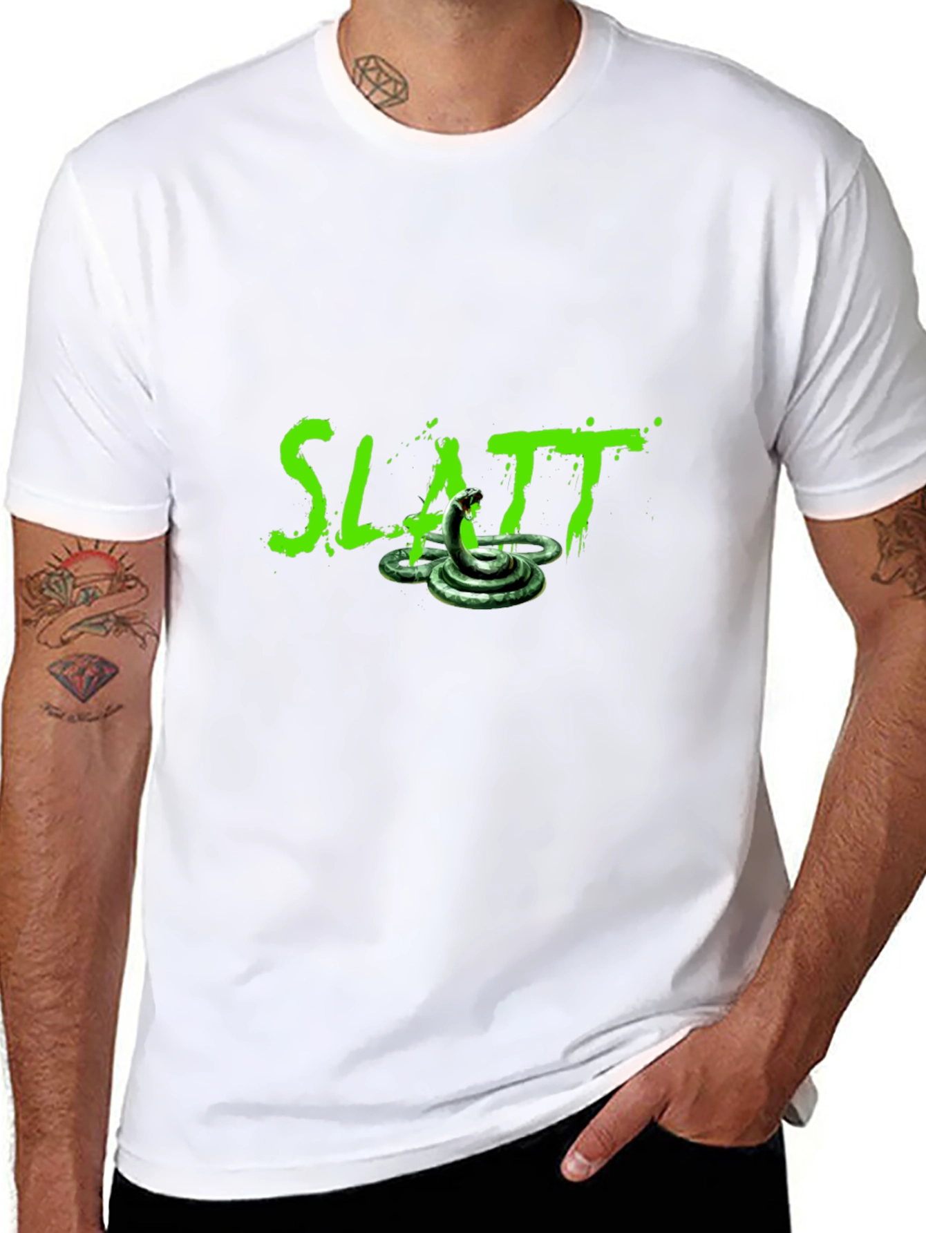 Slatt Snake Graphic Tee - Mens Black T-Shirt