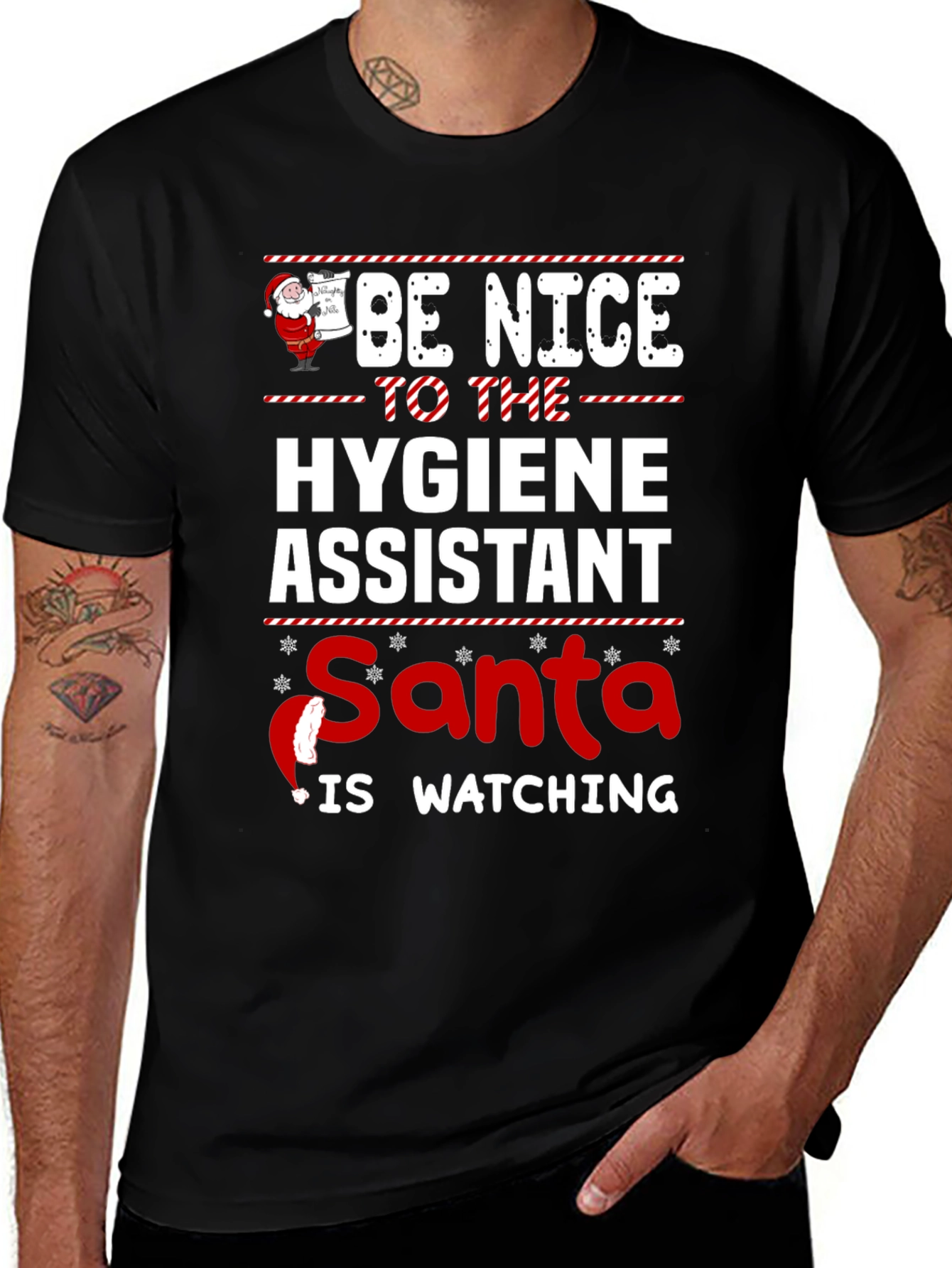 Hygiene Assistant Santa Christmas T-Shirt