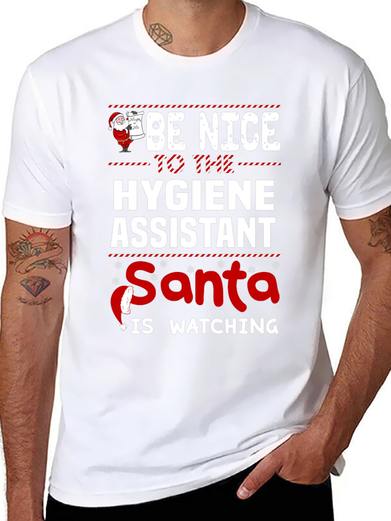 Hygiene Assistant Santa Christmas T-Shirt